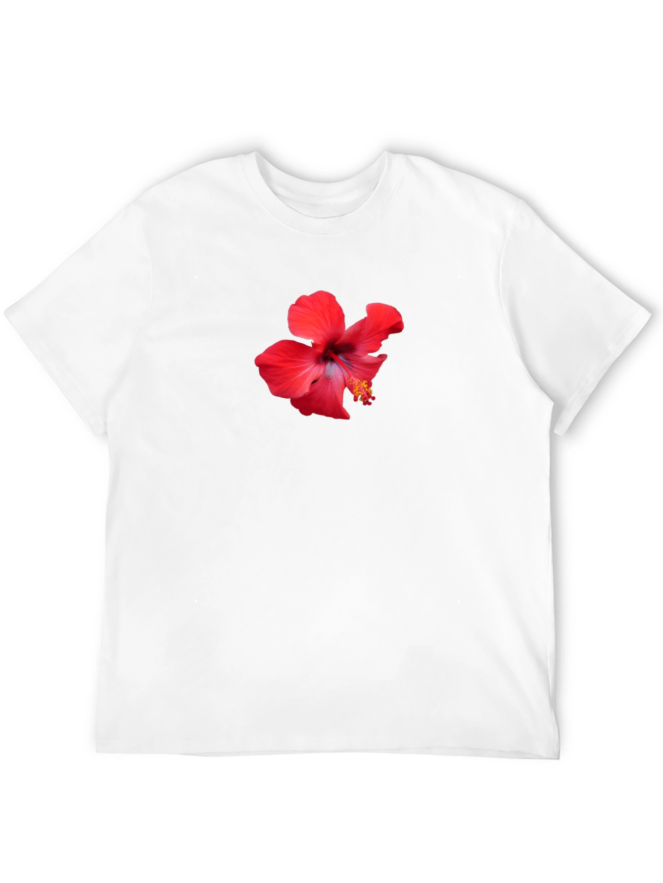 Hibiscus Flower Graphic Black T-Shirt