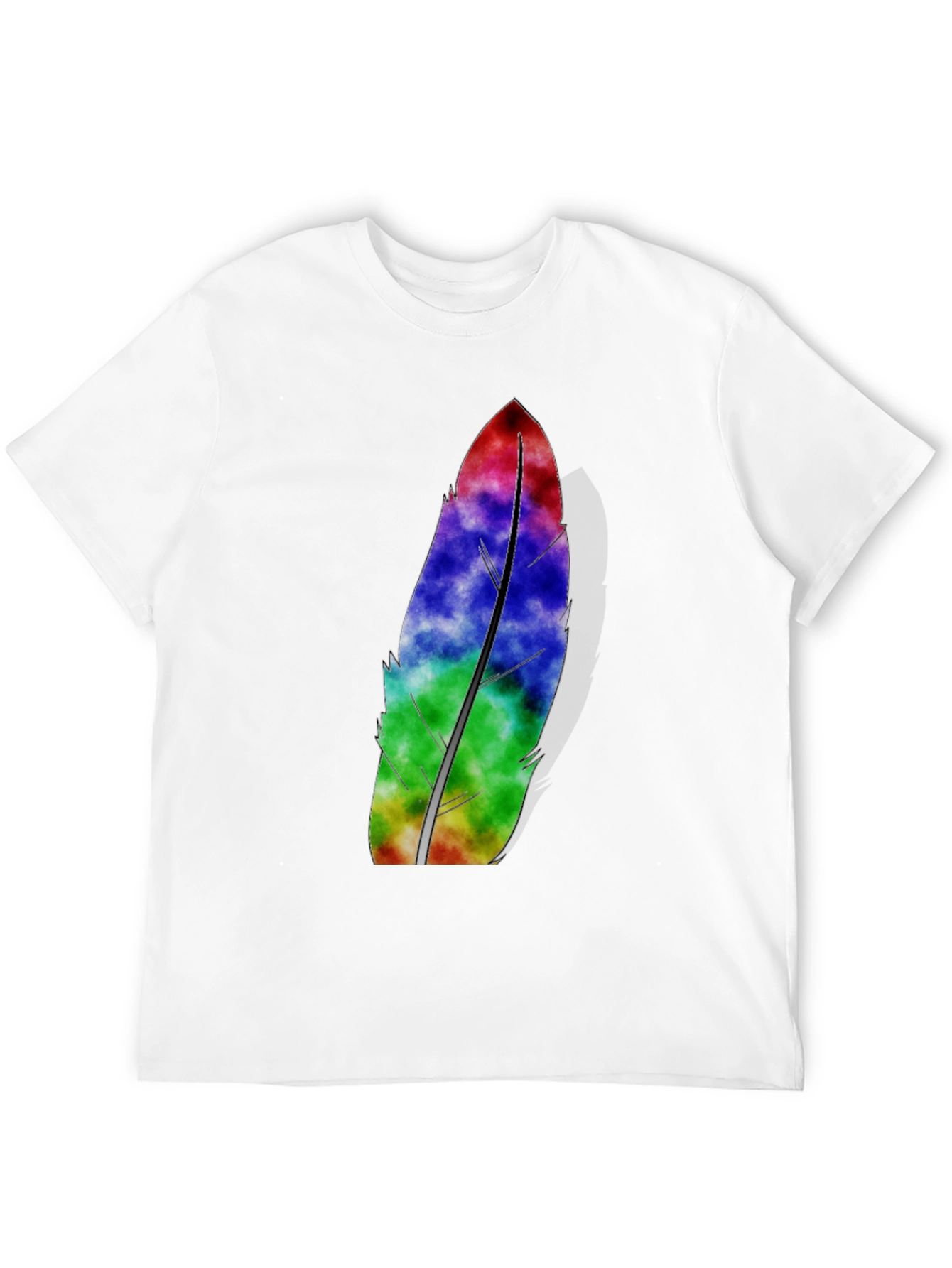 Mens Black Feather Graphic Tee