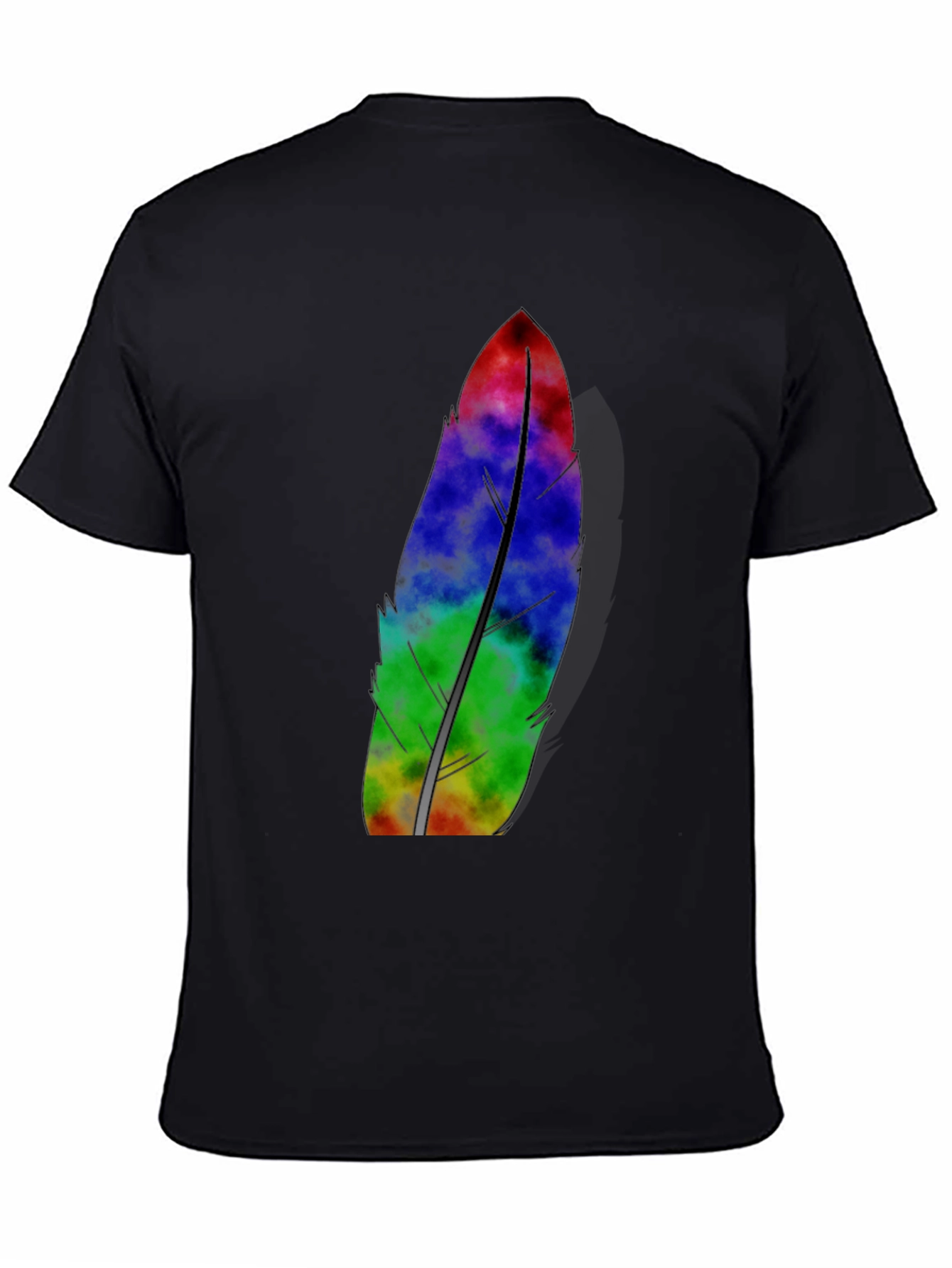 Mens Black Feather Graphic Tee