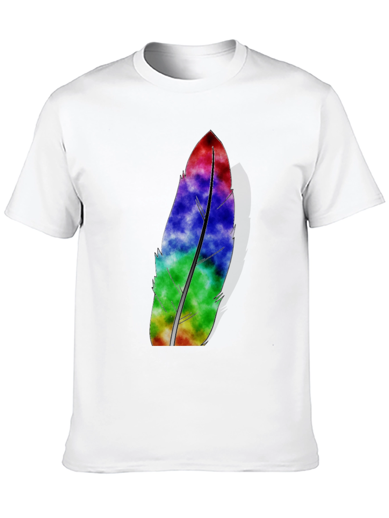 Mens Black Feather Graphic Tee