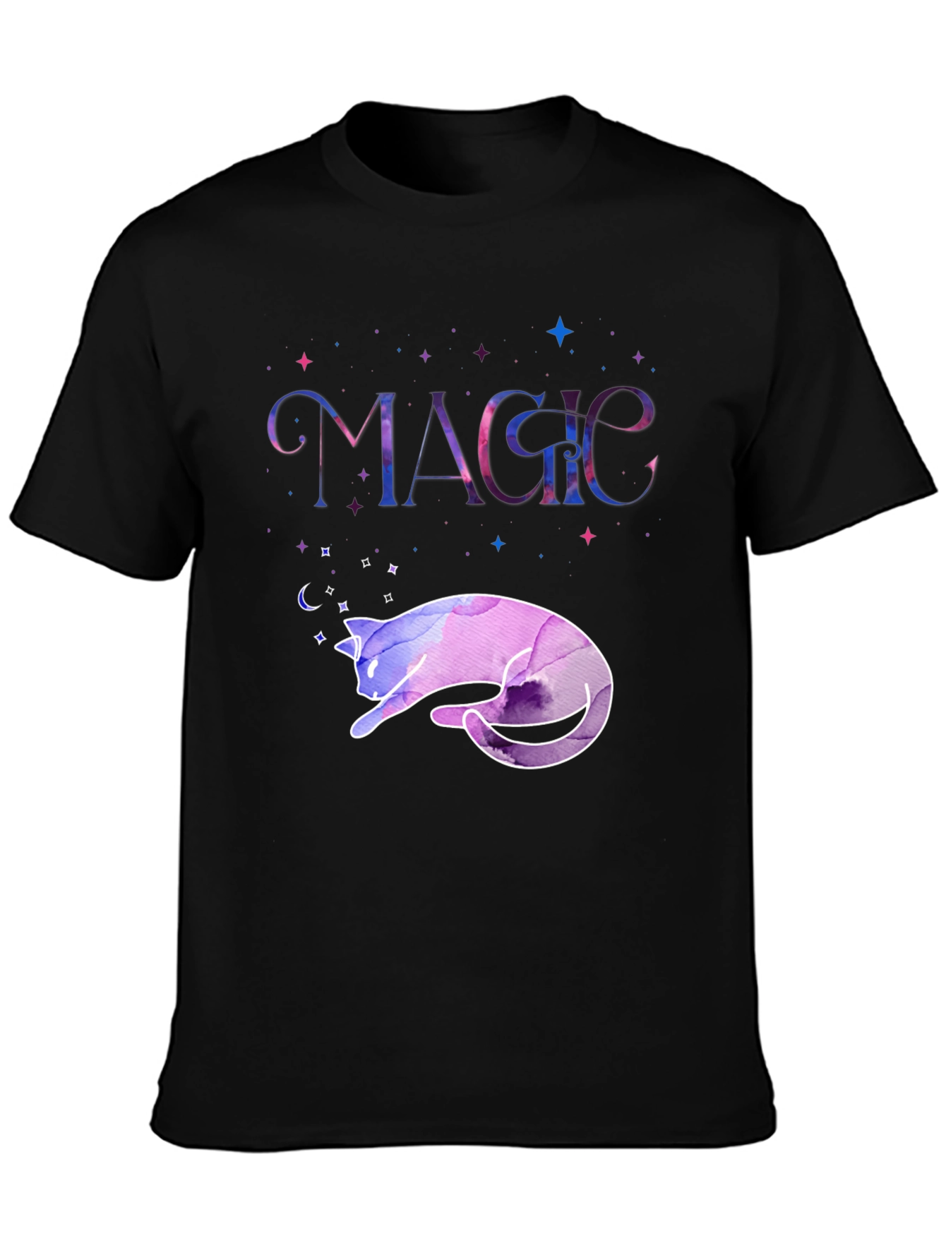 Magical Cat T-Shirt - Galaxy Dreamscape