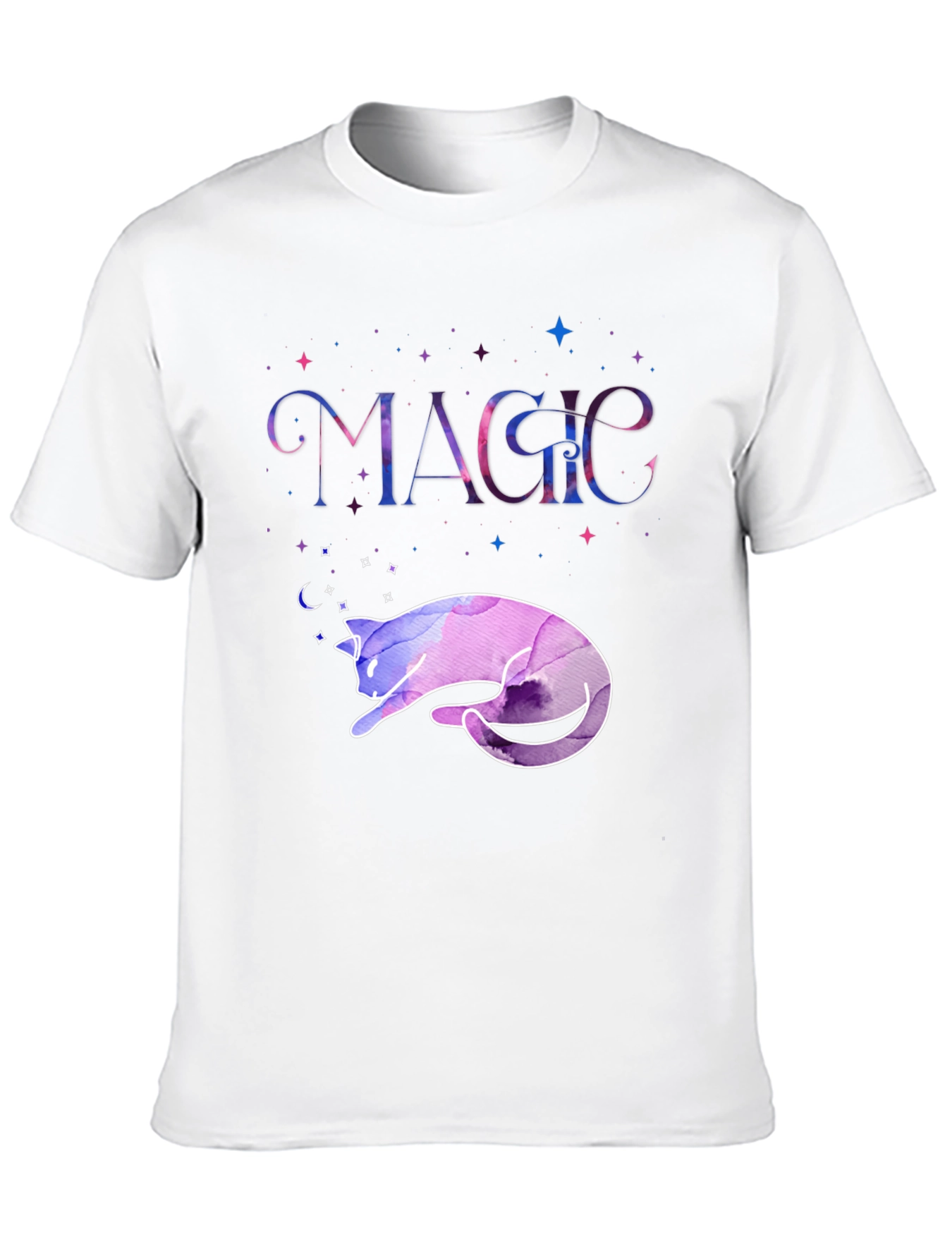 Magical Cat T-Shirt - Galaxy Dreamscape