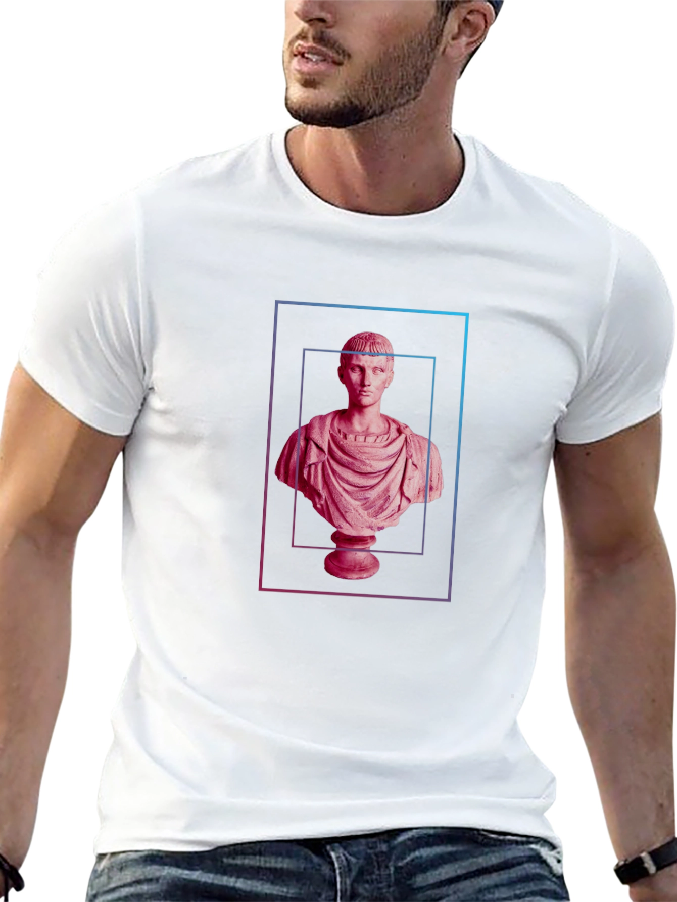 Classical Bust Graphic Tee - Modern Art Shirt
