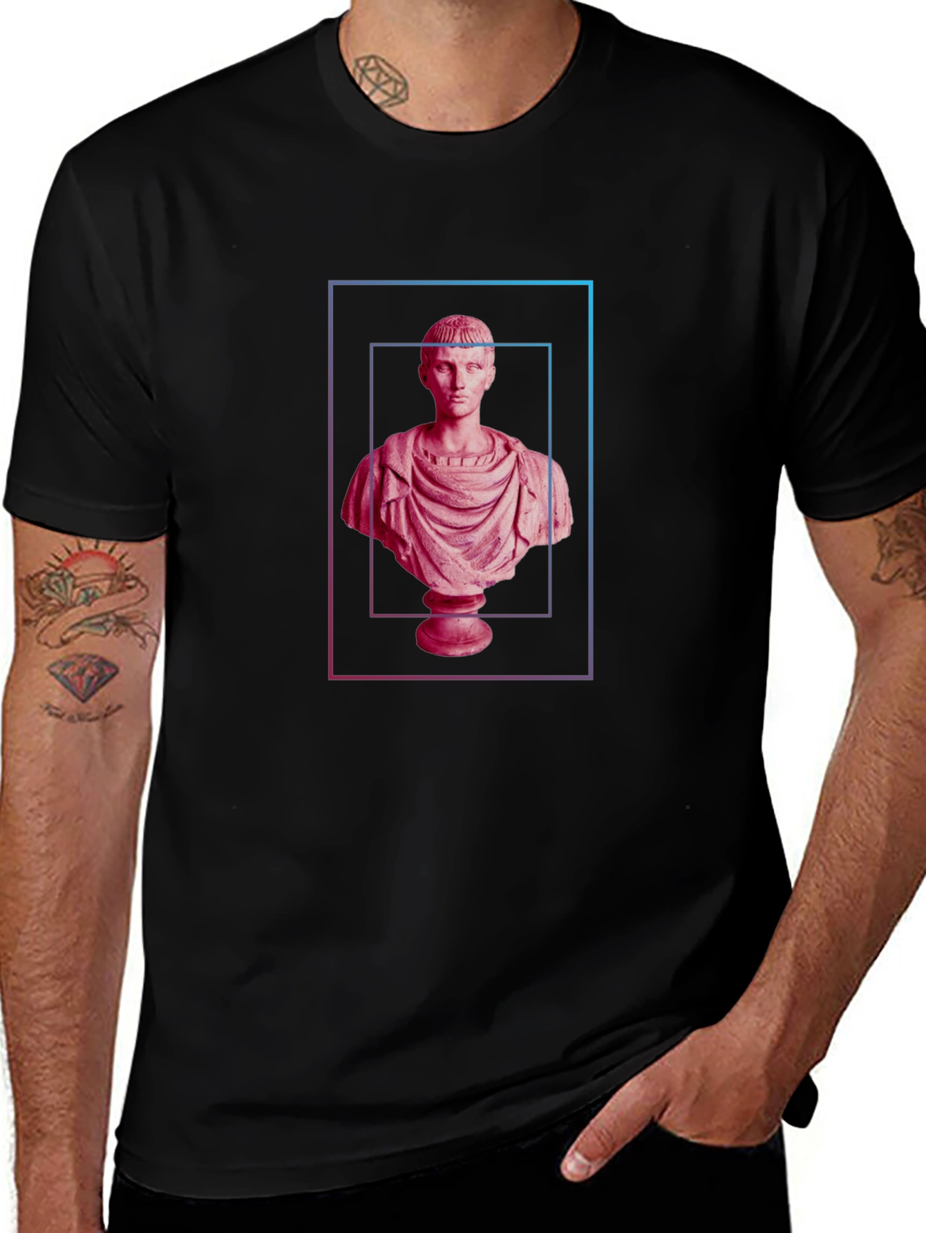 Classical Bust Graphic Tee - Modern Art Shirt