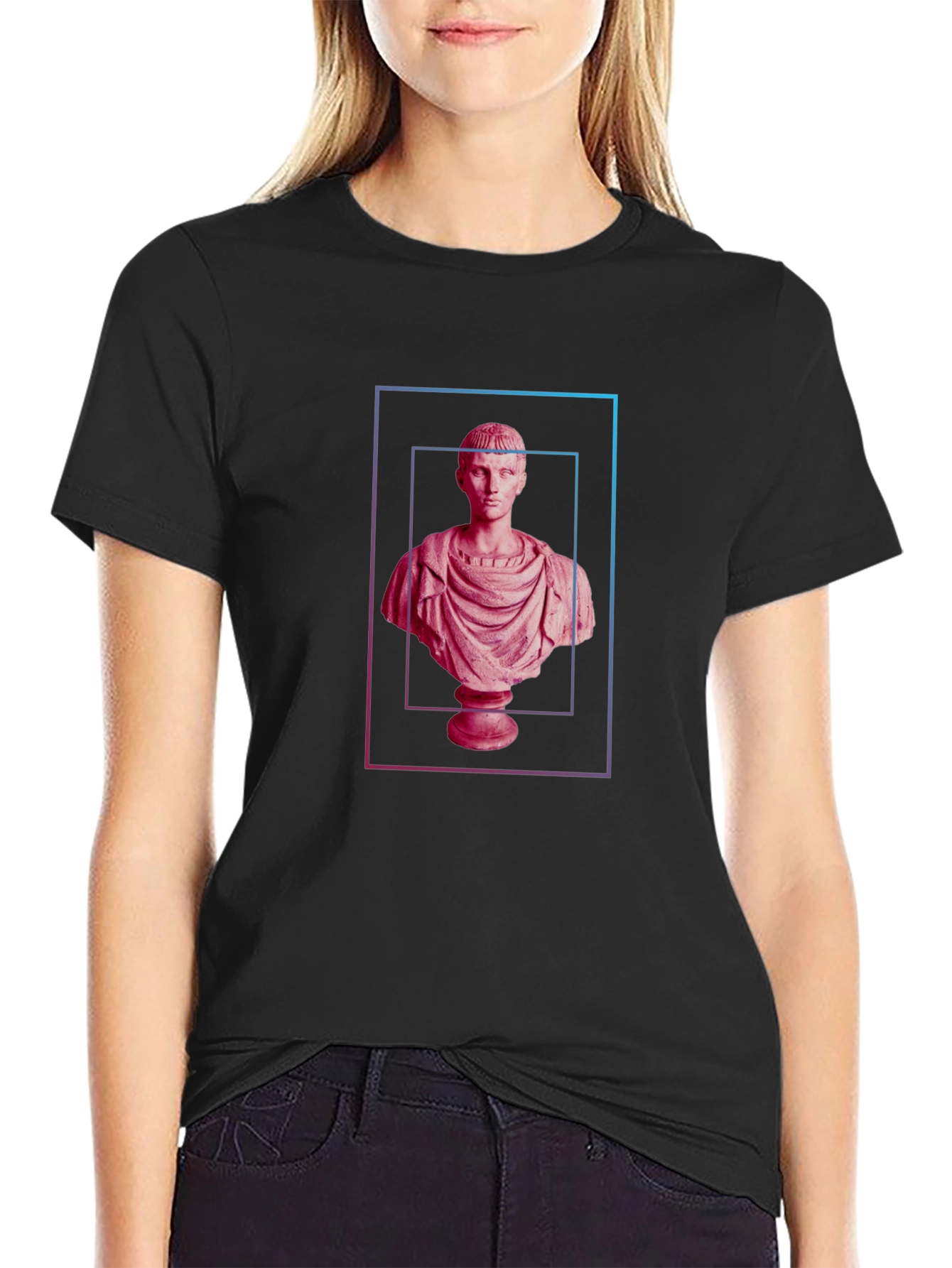 Classical Bust Graphic Tee - Modern Art Shirt