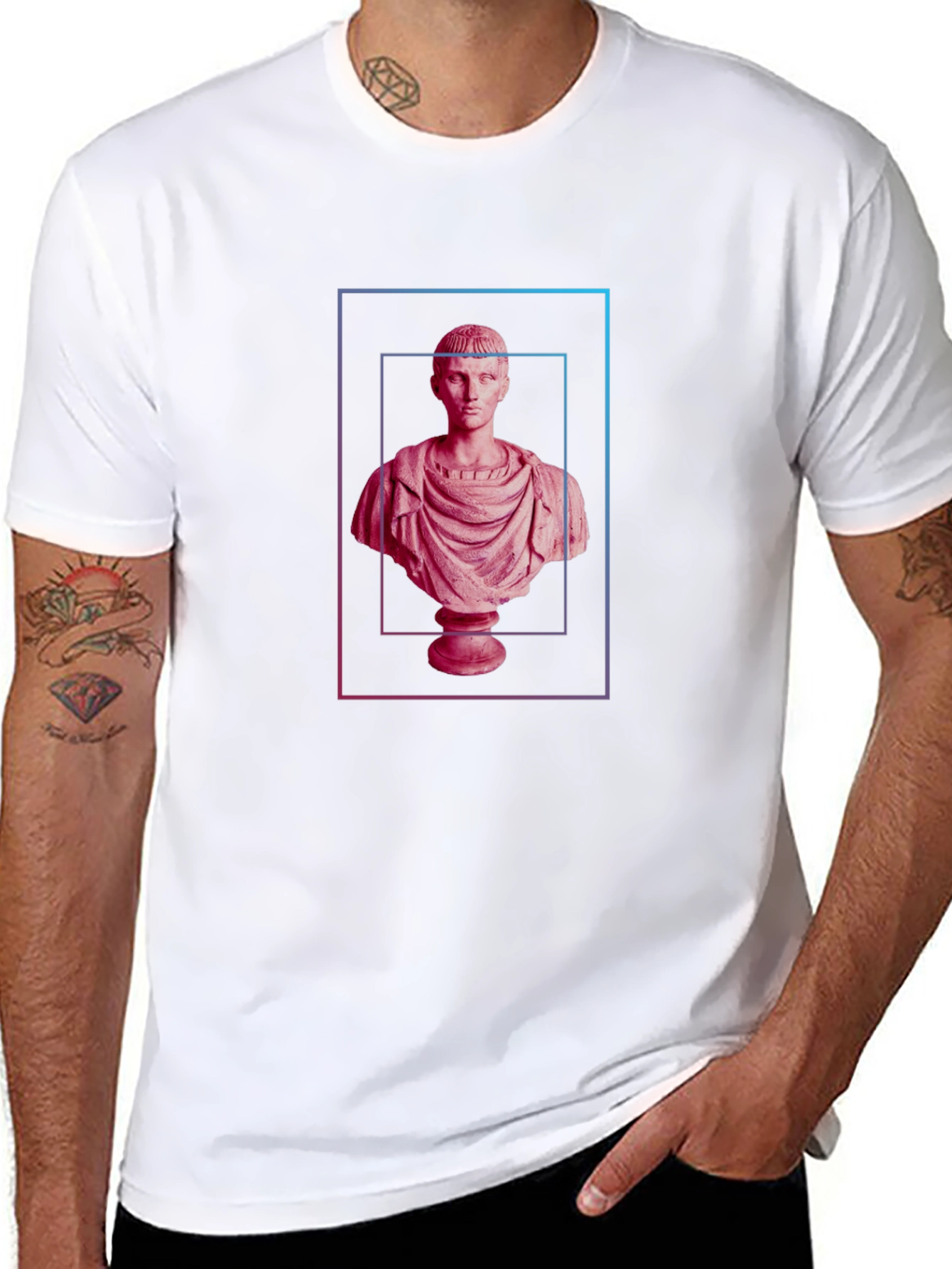 Classical Bust Graphic Tee - Modern Art Shirt