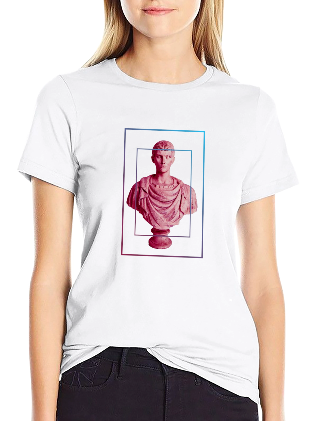 Classical Bust Graphic Tee - Modern Art Shirt