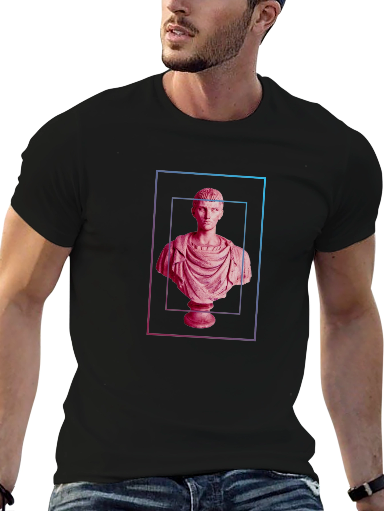 Classical Bust Graphic Tee - Modern Art Shirt