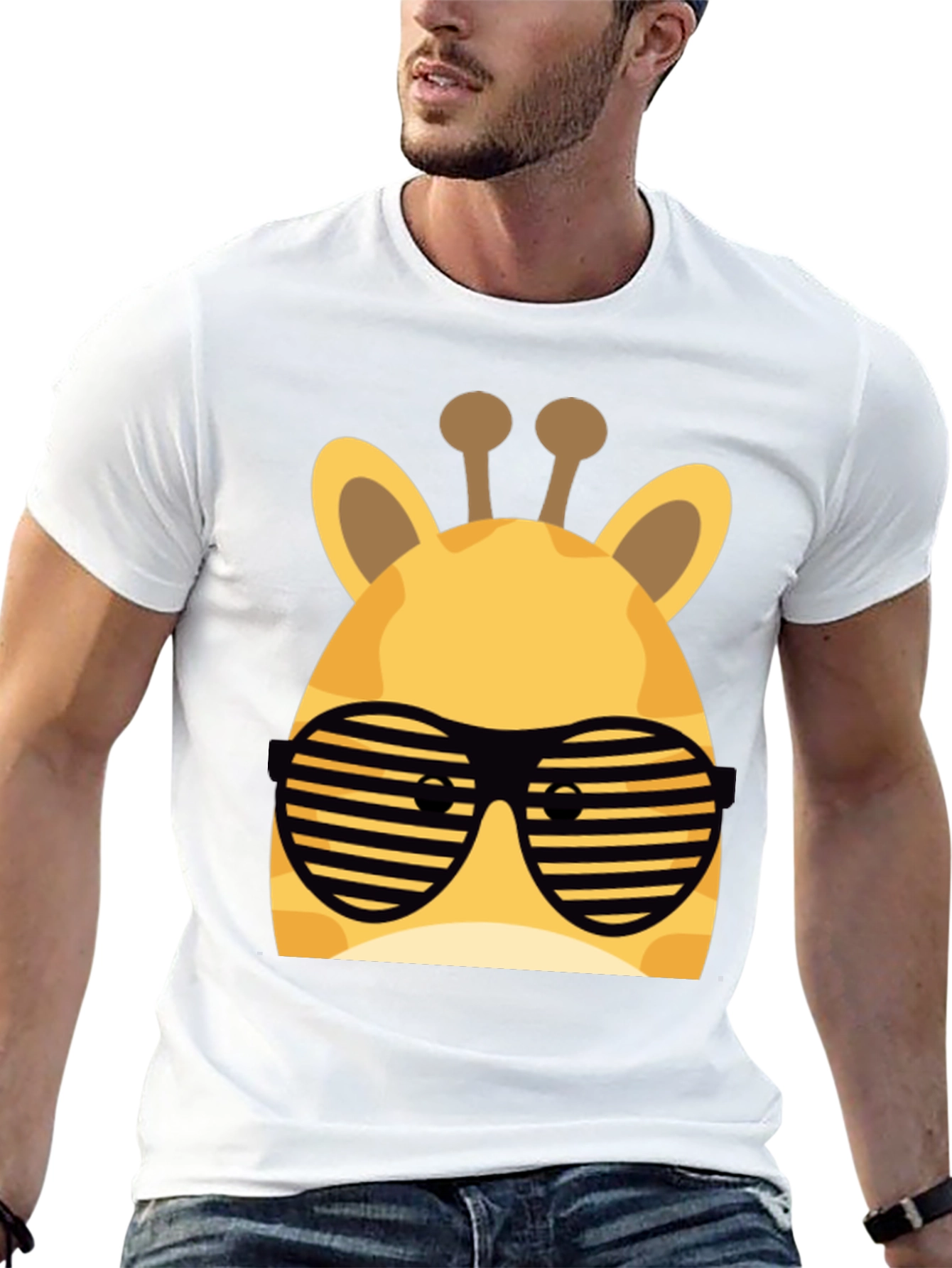 Cool Giraffe Sunglasses T-Shirt - Black