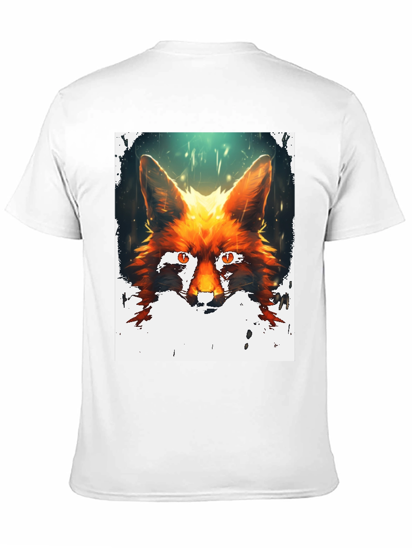 Fox Portrait Graphic Print Black T-Shirt