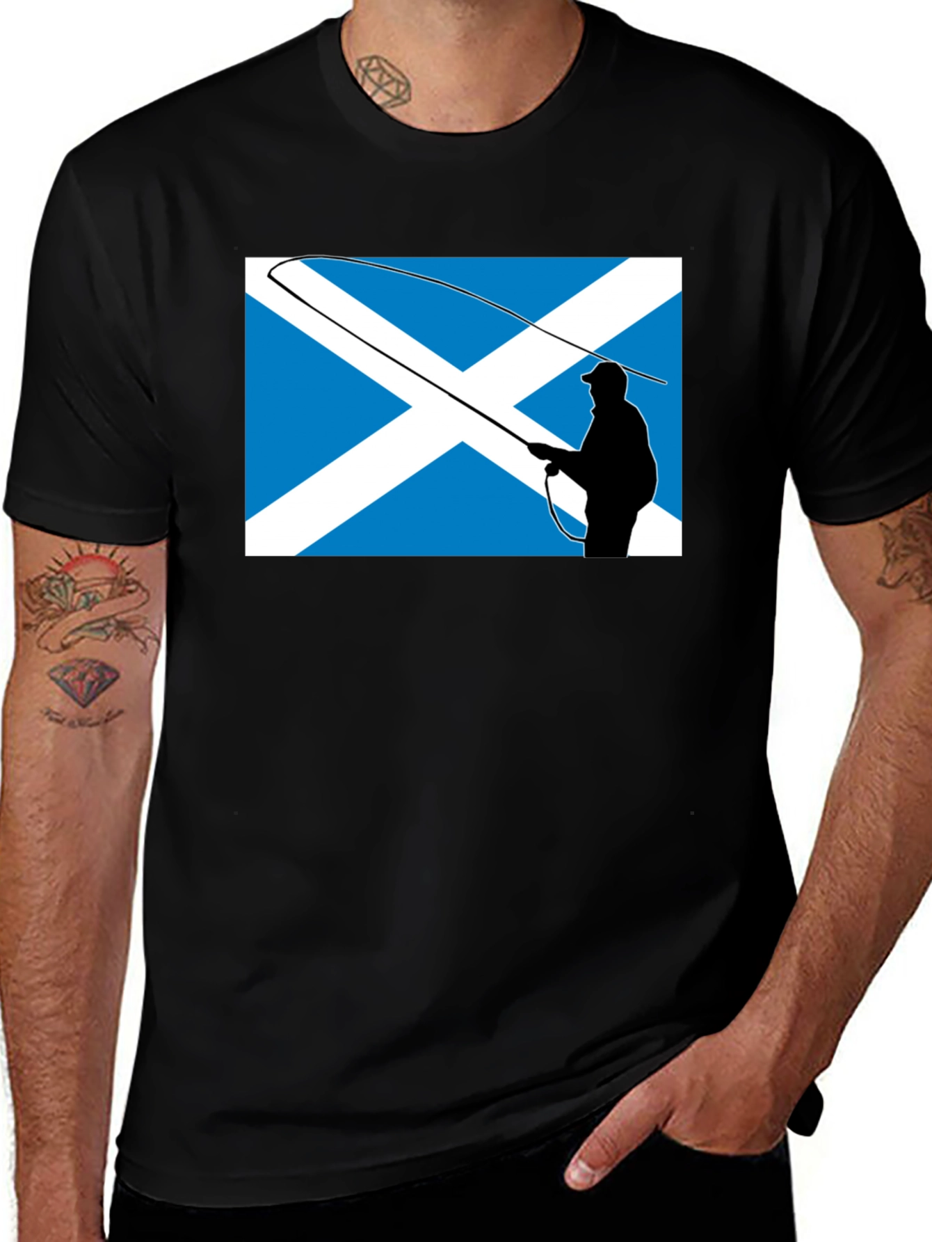 Scotland Flag Fly Fishing T-Shirt
