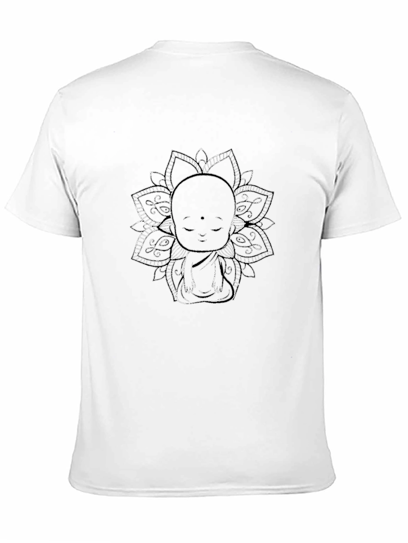 Zen Monk Mandala Graphic Black T-Shirt