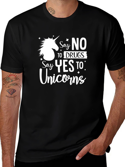 Say Yes to Unicorns Graphic Tee - Black
