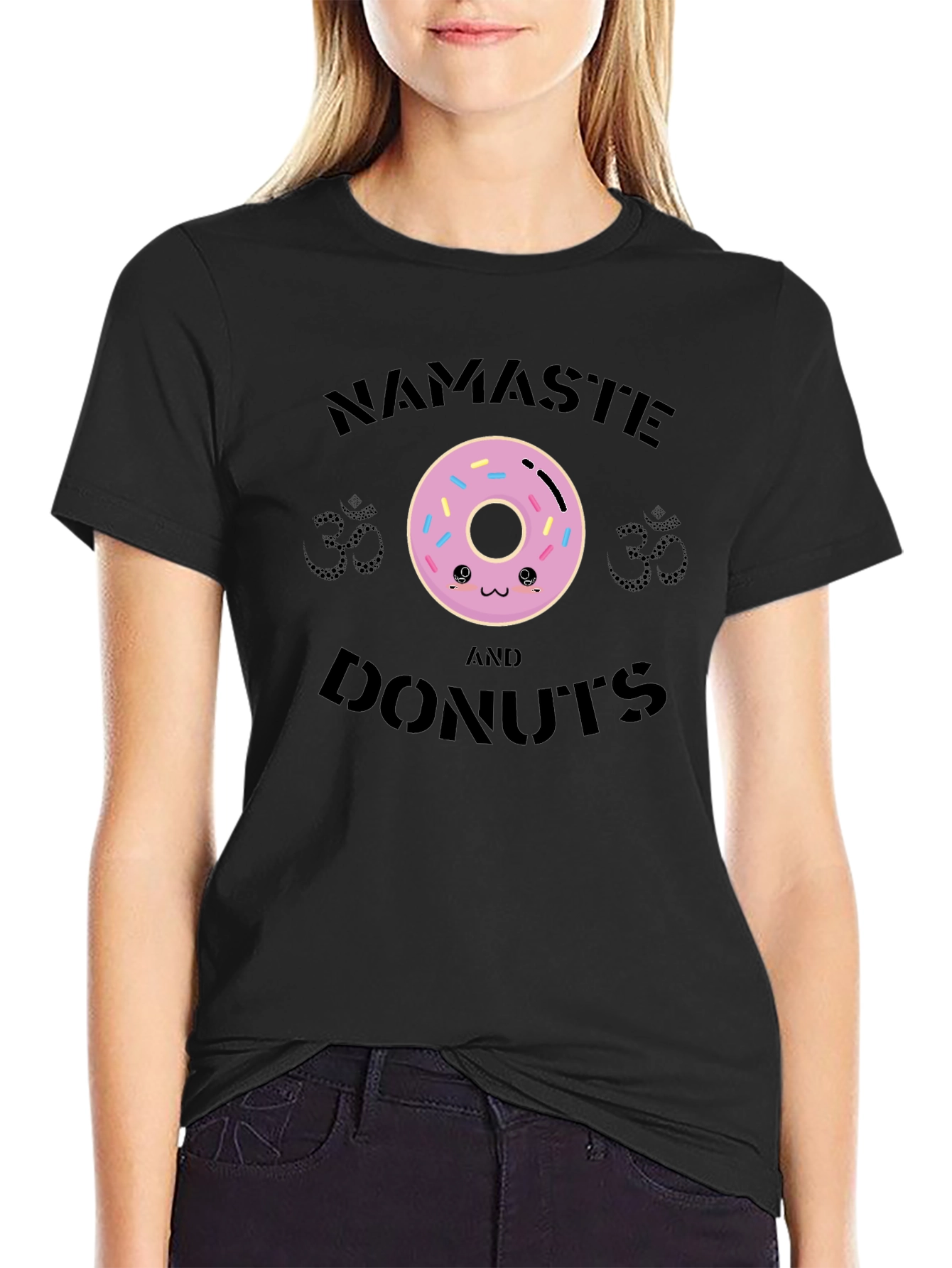 Namaste and Donuts Graphic T-Shirt