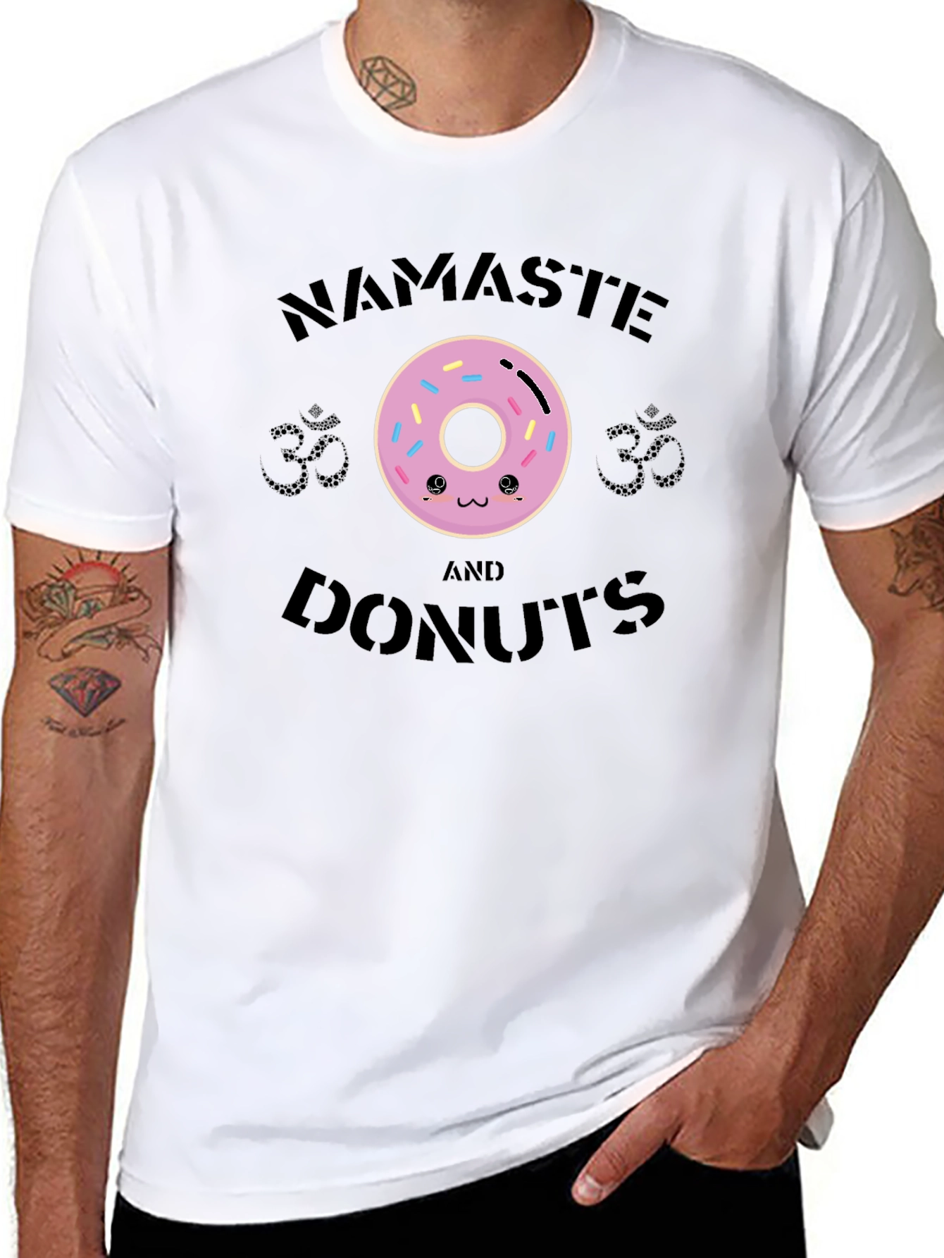 Namaste and Donuts Graphic T-Shirt