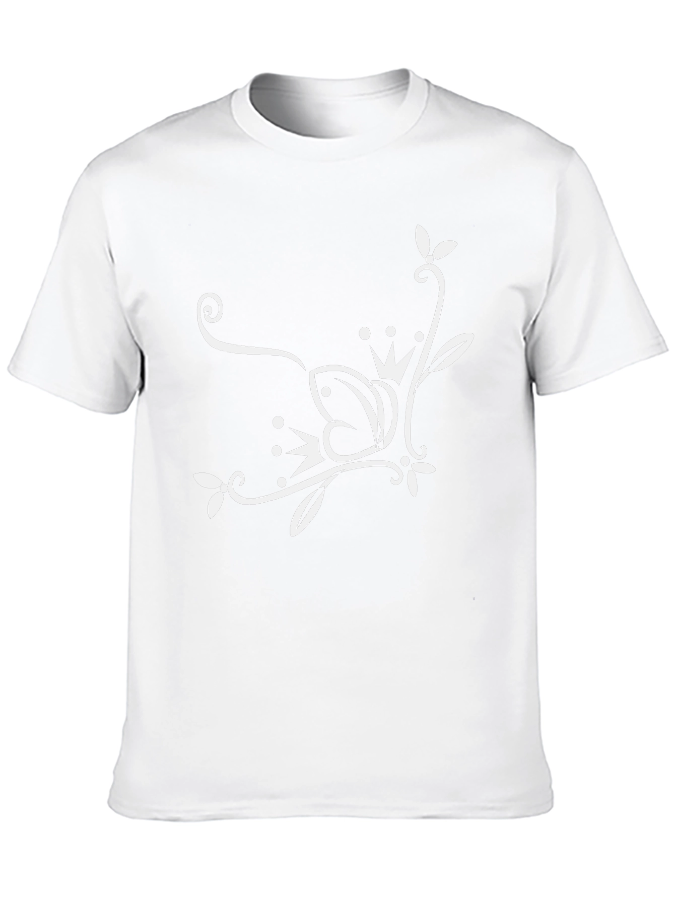 Stylish Black T-Shirt with White Floral Design