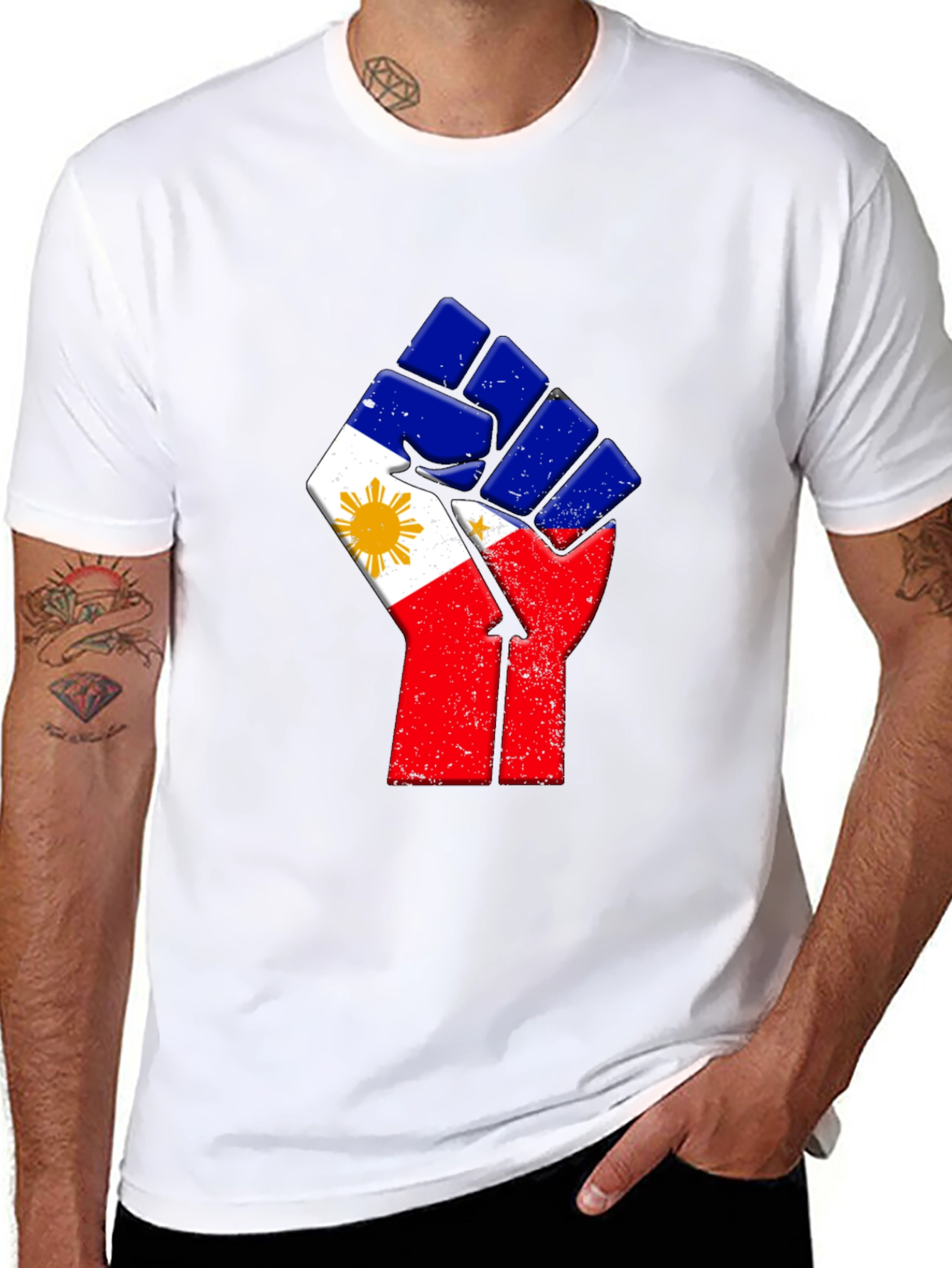 Philippines Flag Fist T-Shirt - Filipino Pride Tee