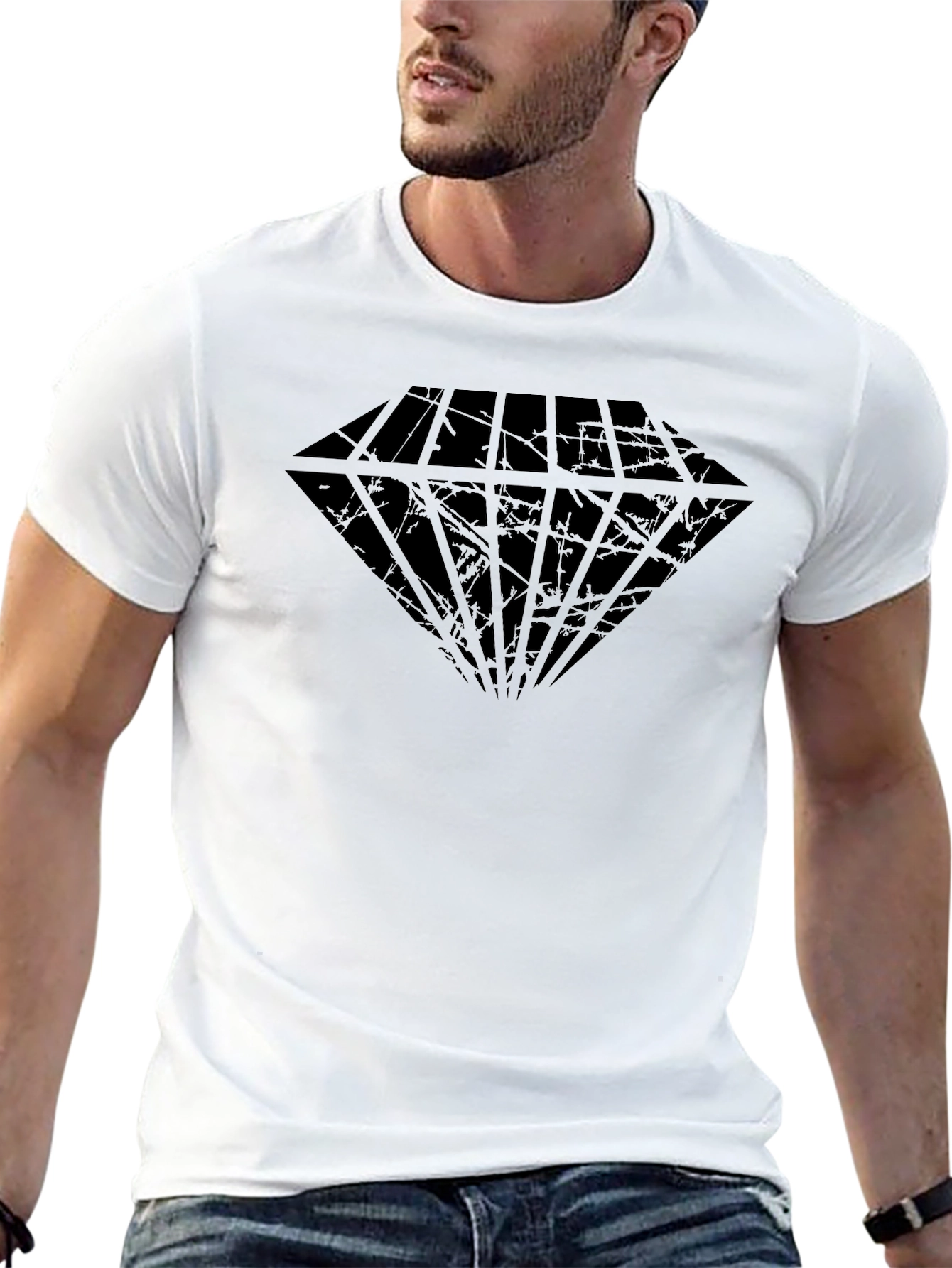 Mens Black Diamond Graphic Tee - Casual Style