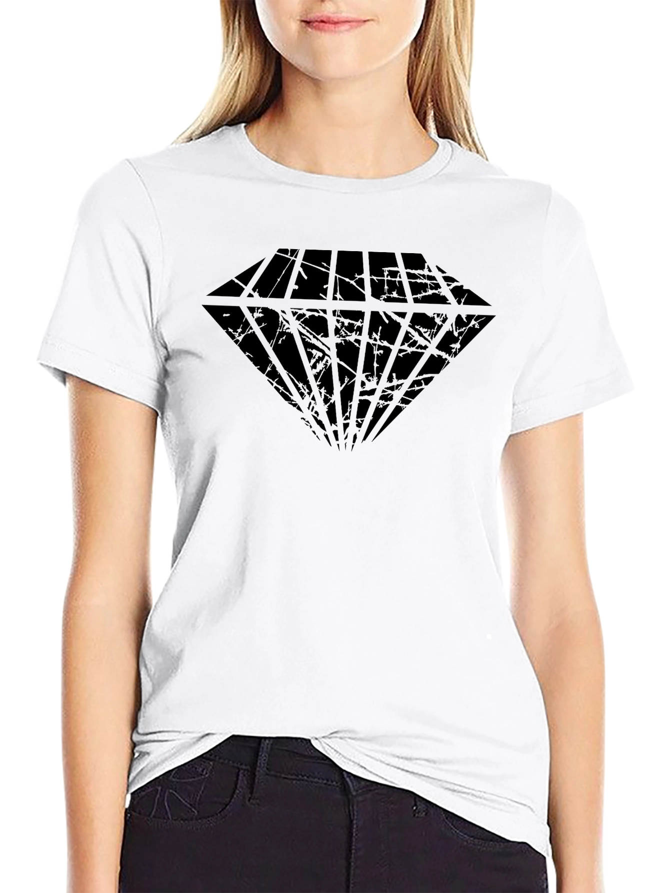 Mens Black Diamond Graphic Tee - Casual Style