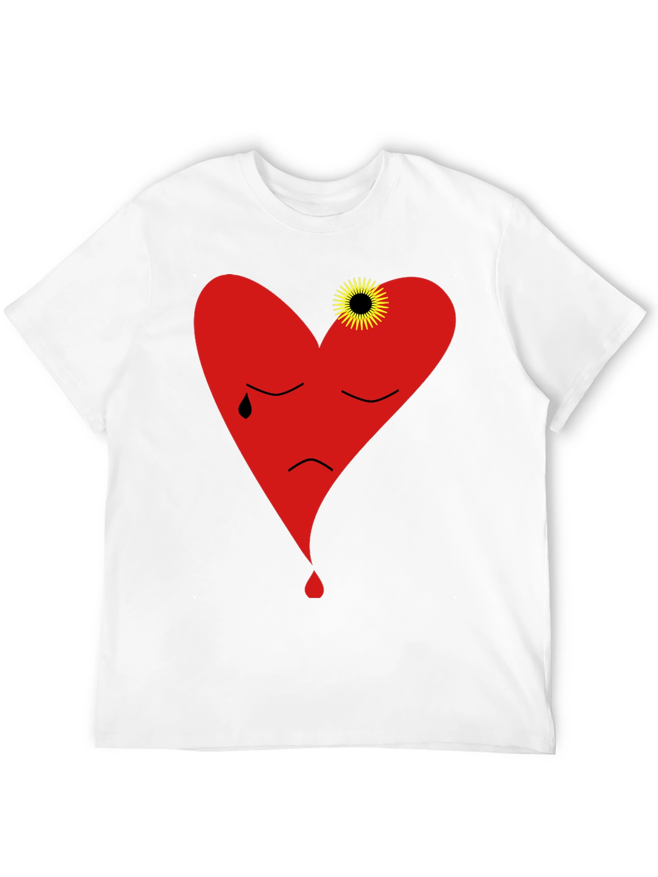 Sad Heart Graphic Black T-Shirt
