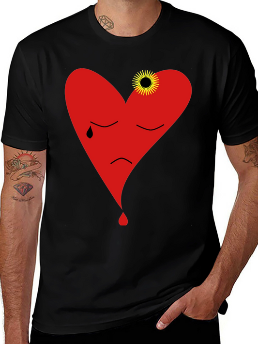Sad Heart Graphic Black T-Shirt