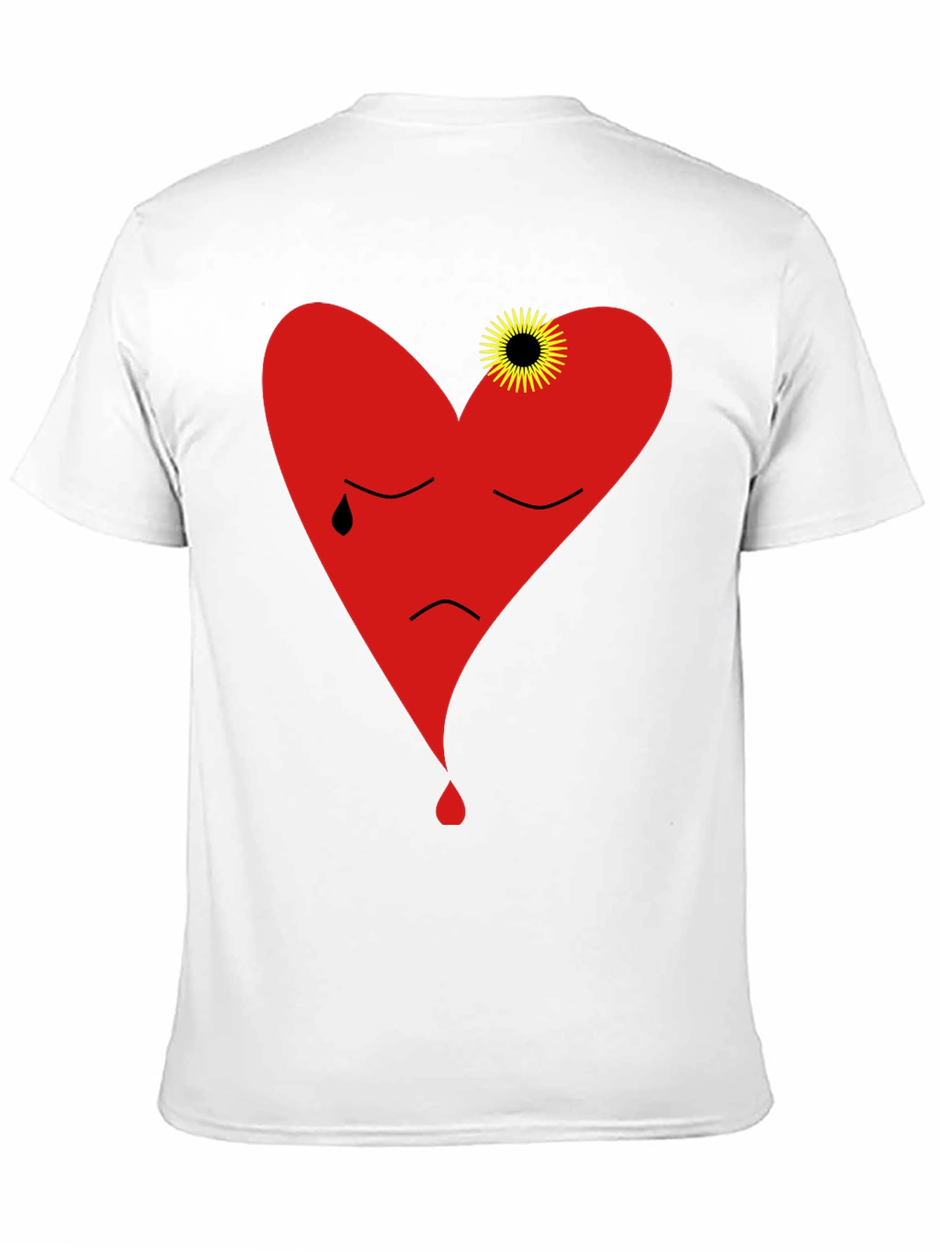 Sad Heart Graphic Black T-Shirt