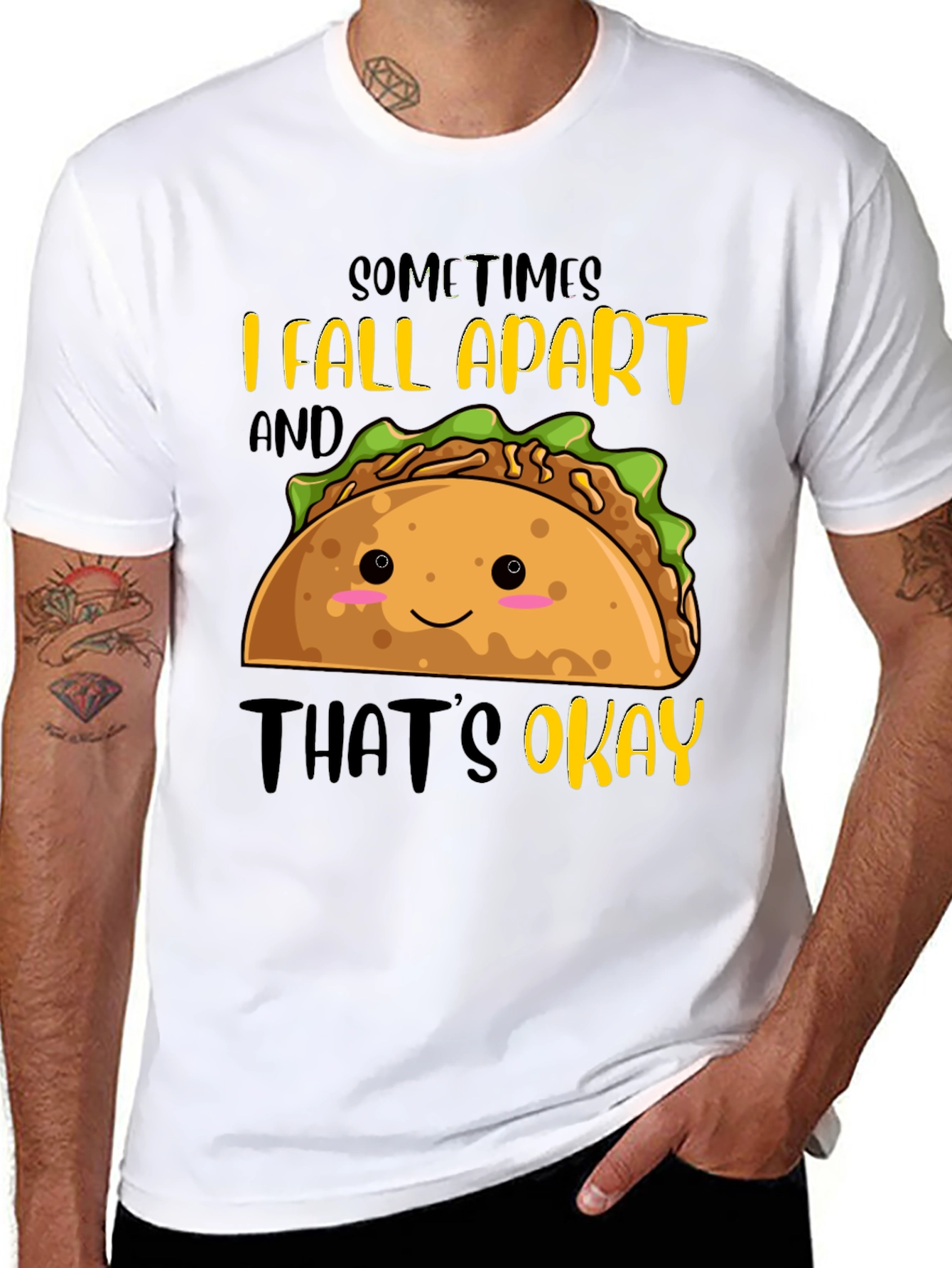 Funny Taco T-Shirt: I Fall Apart Thats Okay
