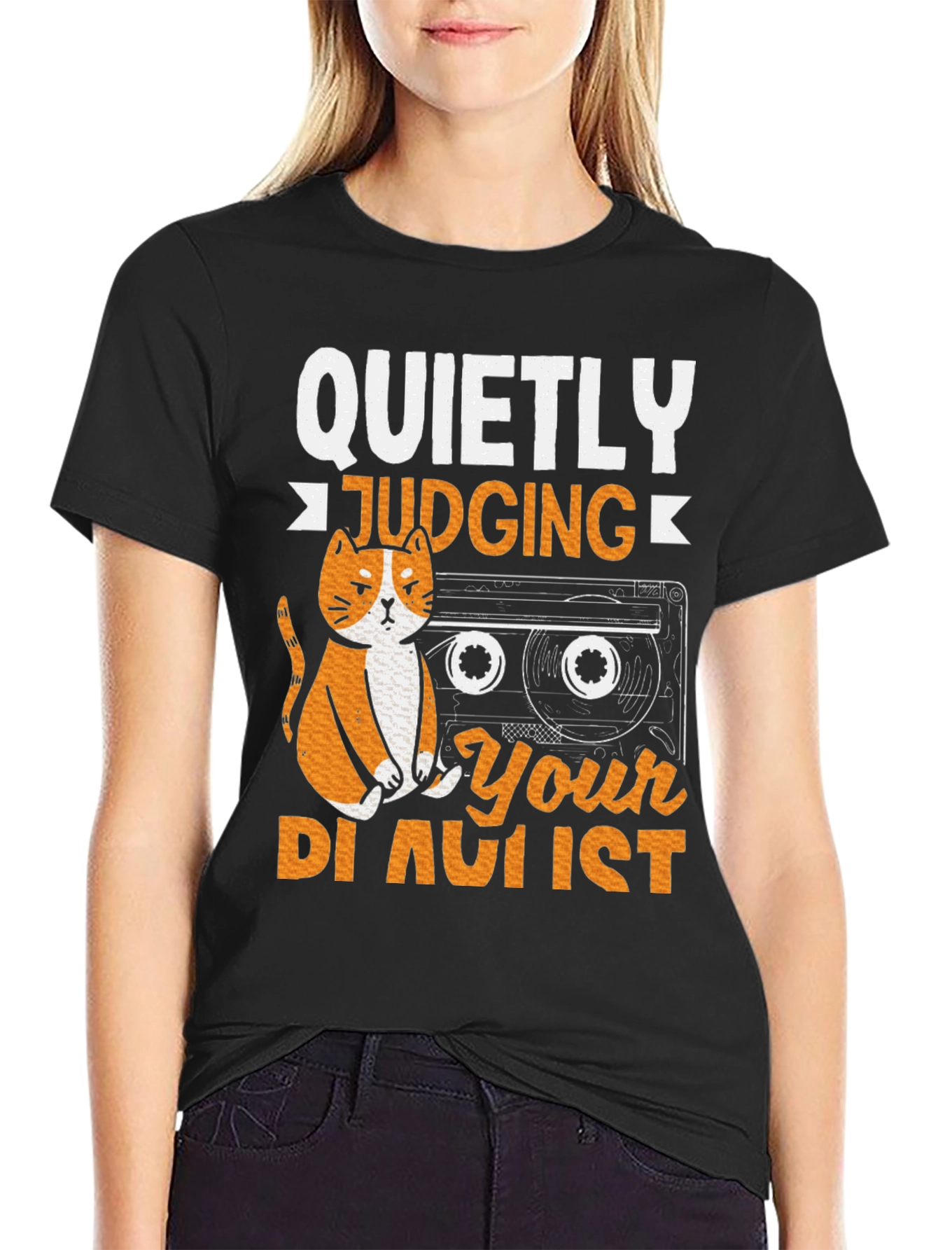 Quietly Judging Your Playlist Graphic T-Shirt