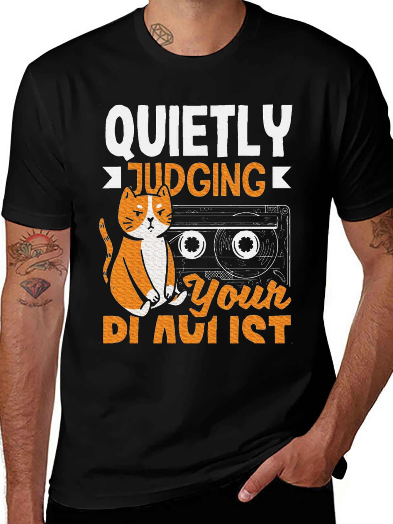 Quietly Judging Your Playlist Graphic T-Shirt