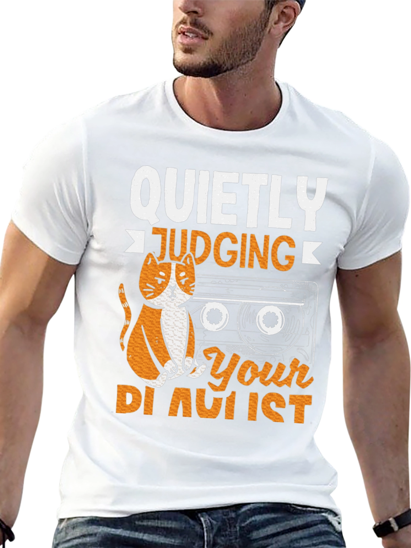 Quietly Judging Your Playlist Graphic T-Shirt