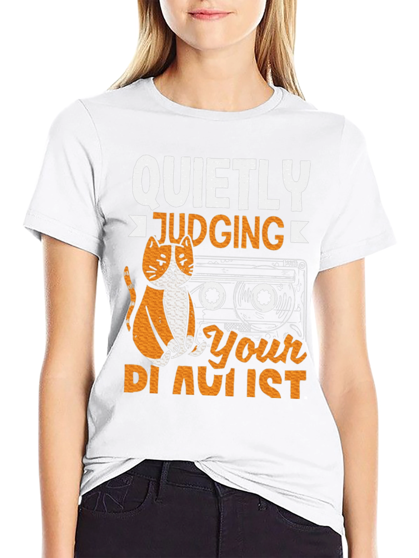 Quietly Judging Your Playlist Graphic T-Shirt