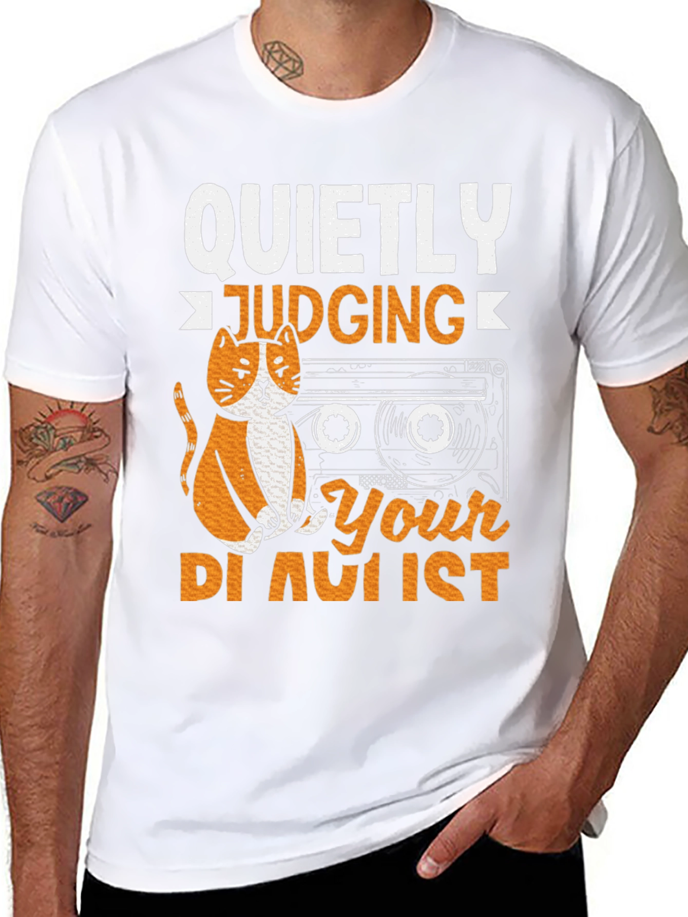 Quietly Judging Your Playlist Graphic T-Shirt