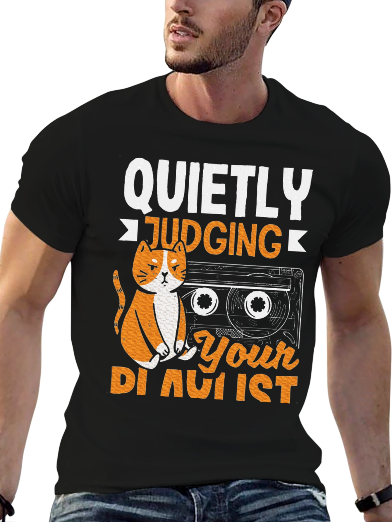 Quietly Judging Your Playlist Graphic T-Shirt