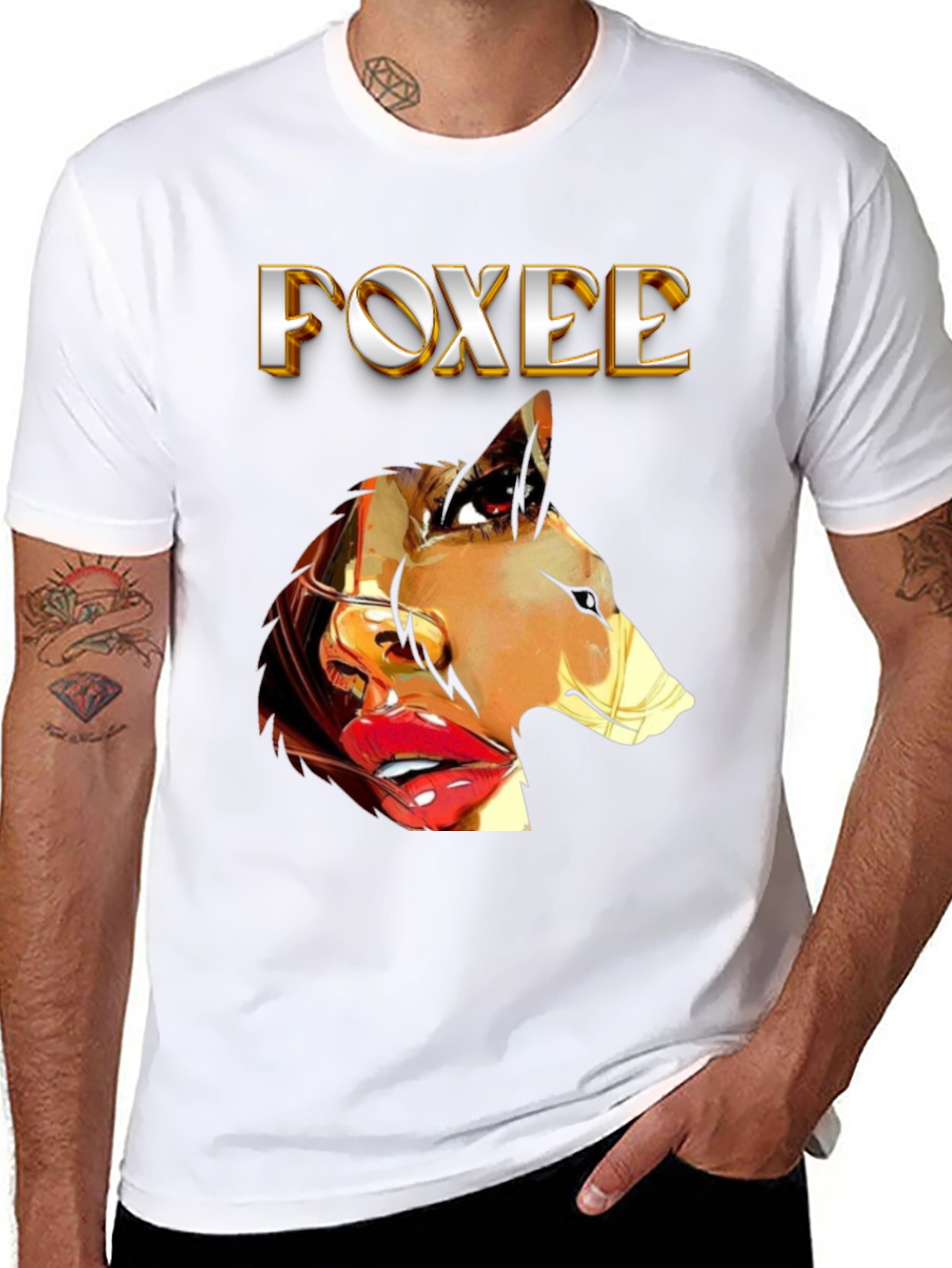 Foxee Graphic Tee - Unique Womens Portrait T-Shirt