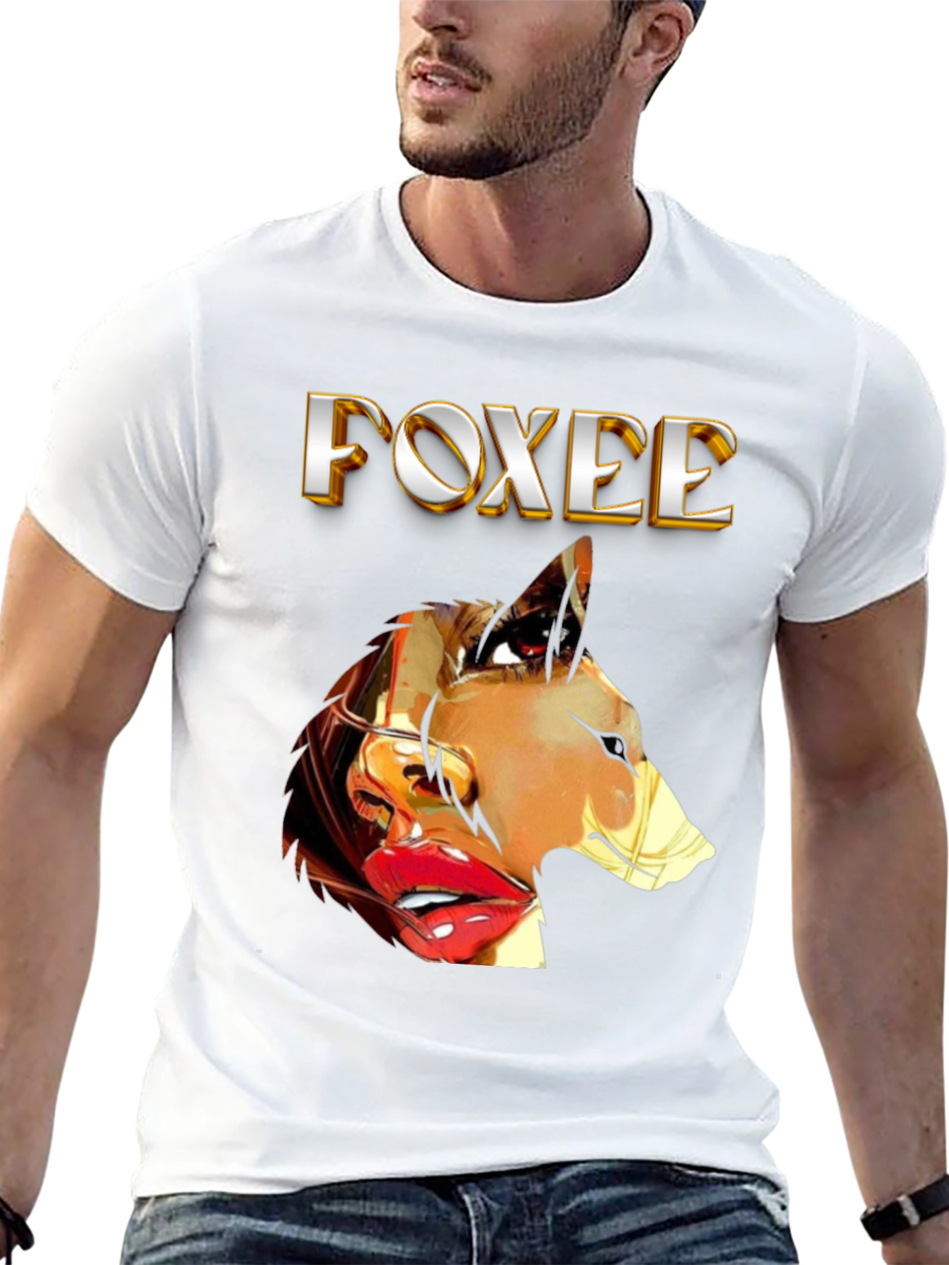 Foxee Graphic Tee - Unique Womens Portrait T-Shirt