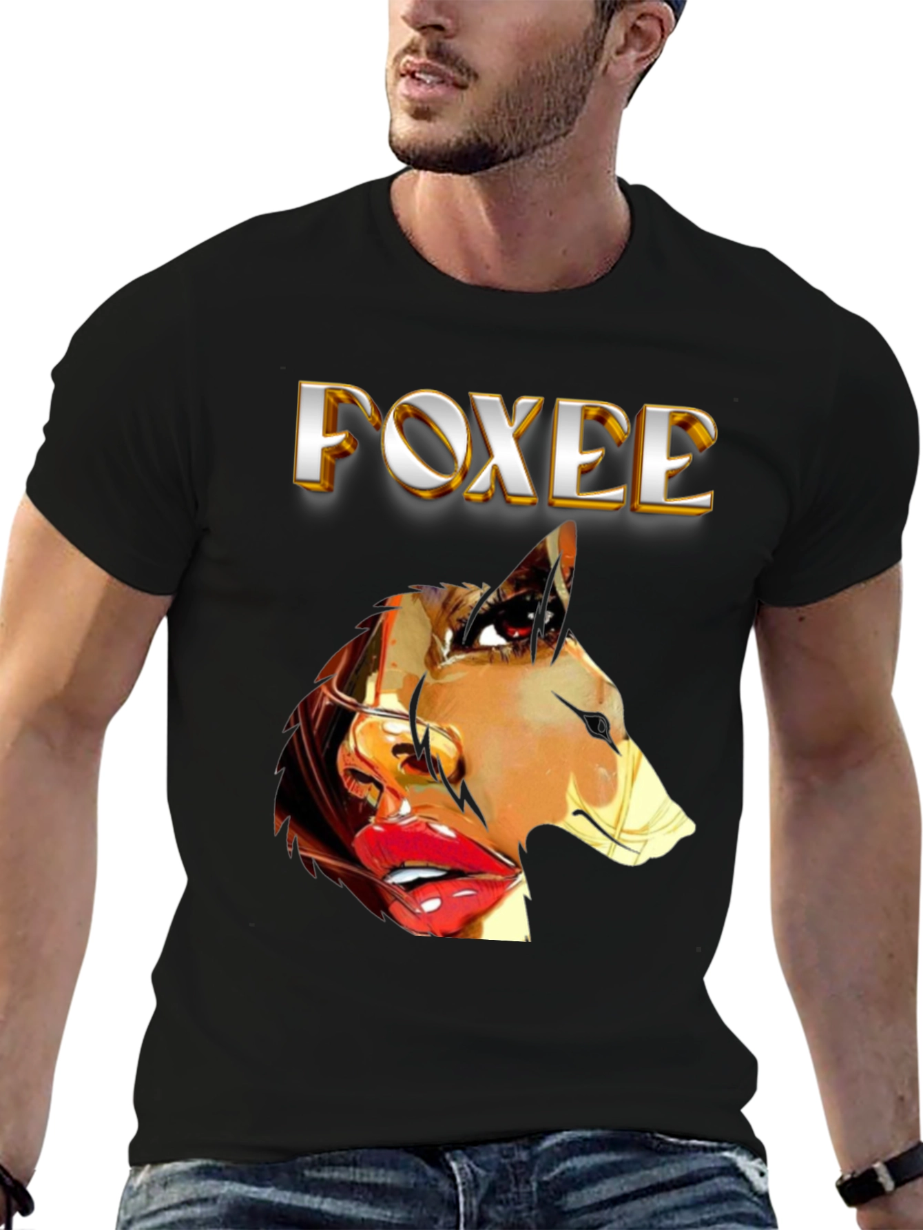 Foxee Graphic Tee - Unique Womens Portrait T-Shirt