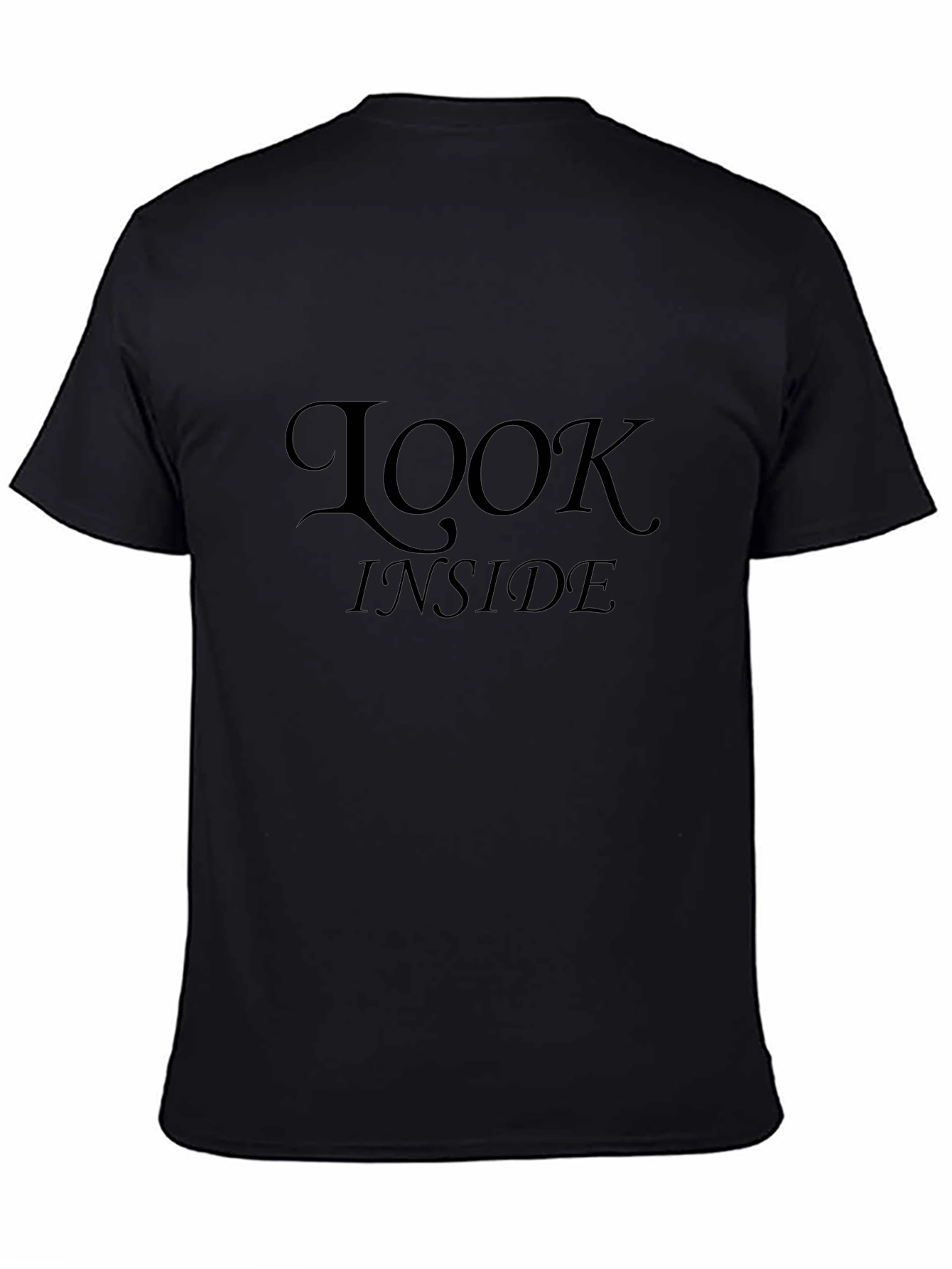 Look Inside Mens Black Graphic Tee