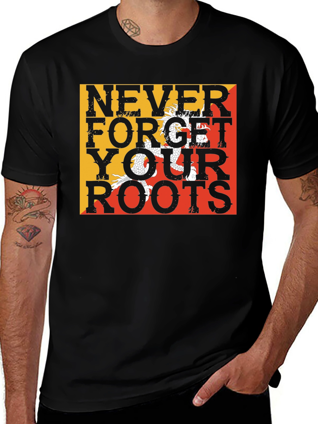 Never Forget Your Roots Bhutan Flag T-Shirt