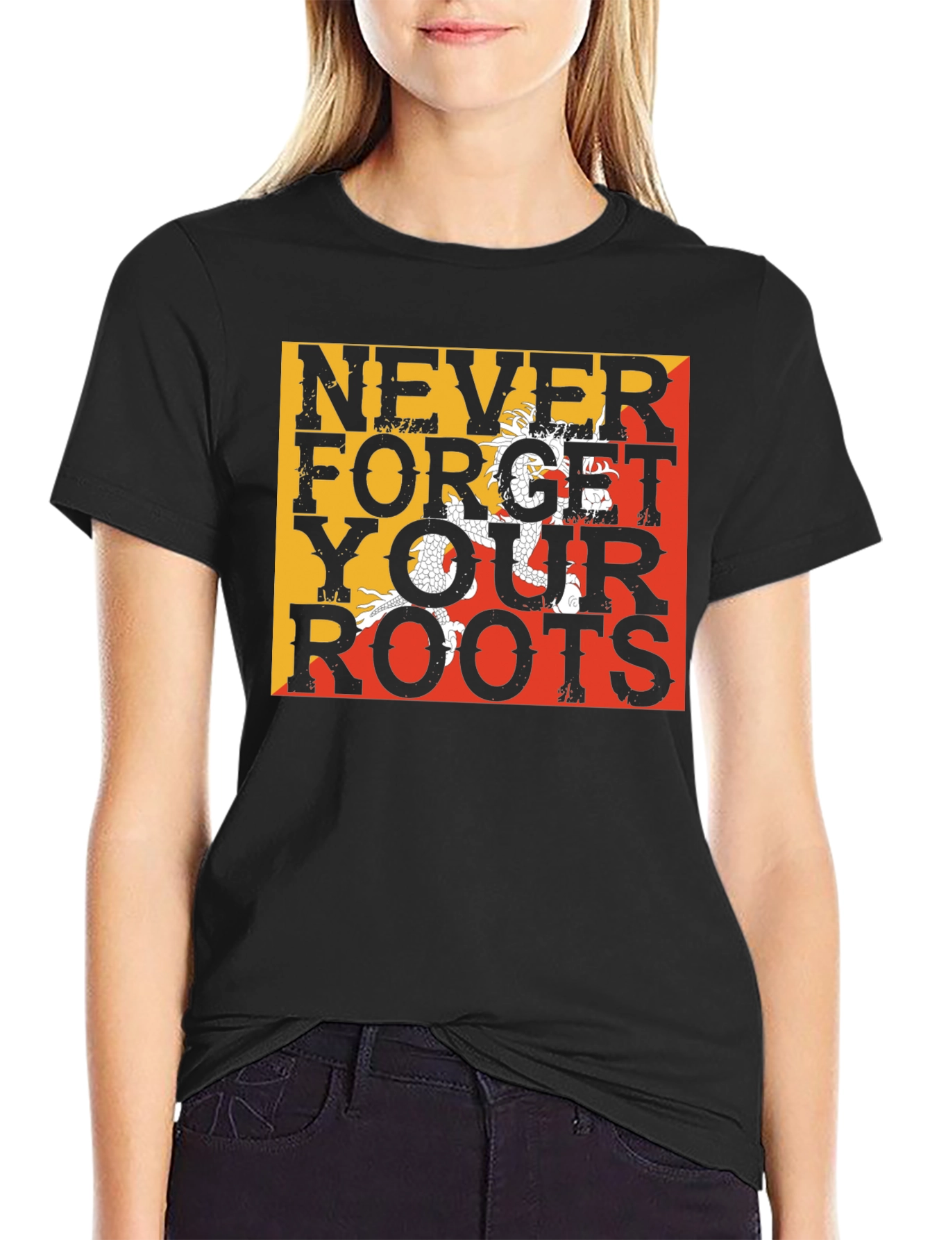 Never Forget Your Roots Bhutan Flag T-Shirt