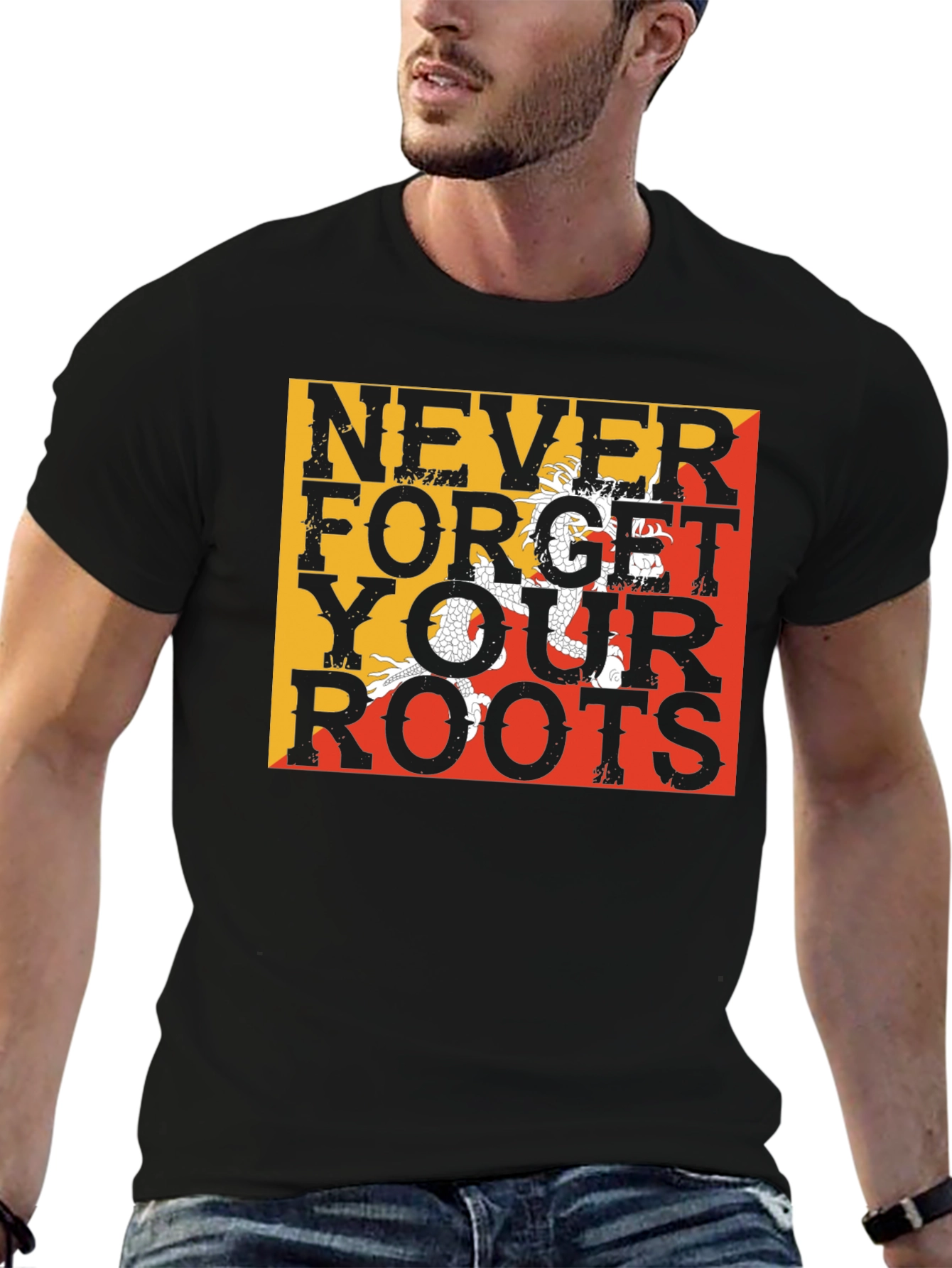 Never Forget Your Roots Bhutan Flag T-Shirt