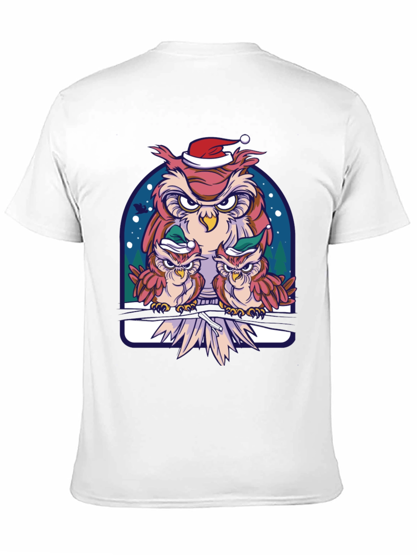 Festive Owl Family Graphic Tee - Holiday Edition