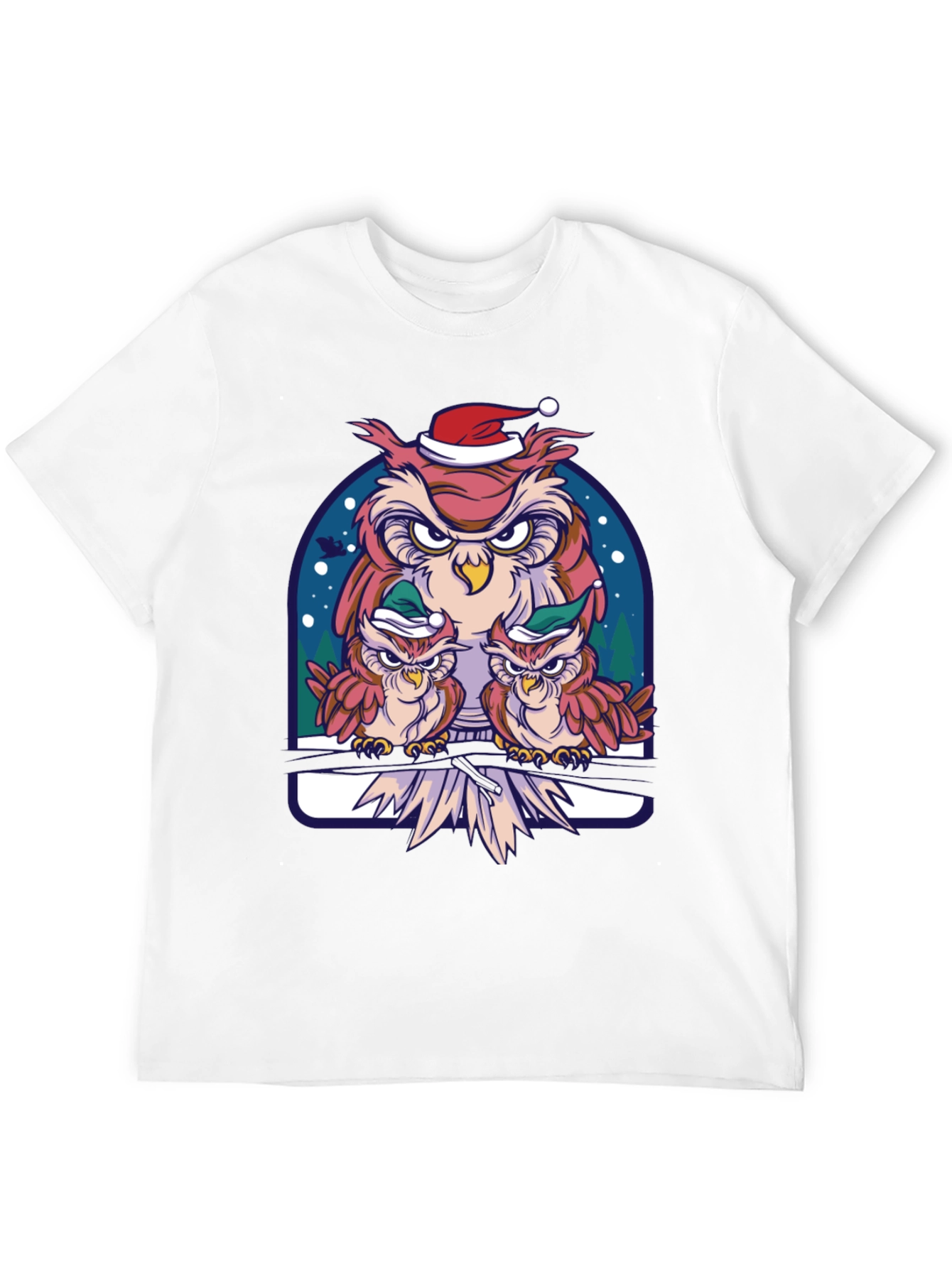 Festive Owl Family Graphic Tee - Holiday Edition