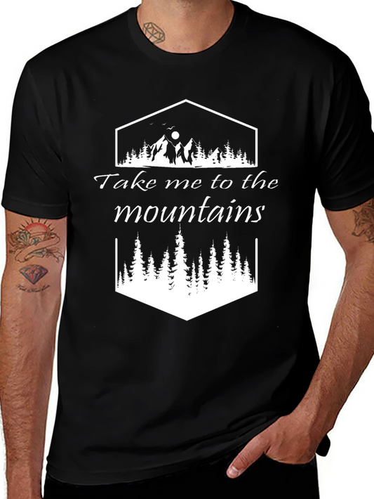Mountain Adventure Black T-Shirt - Take me to the mountains
