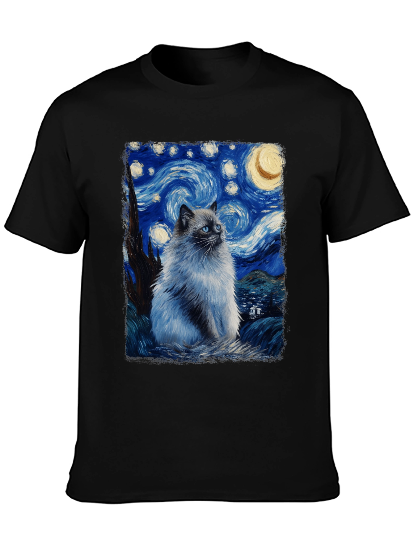 Starry Night Cat T-Shirt