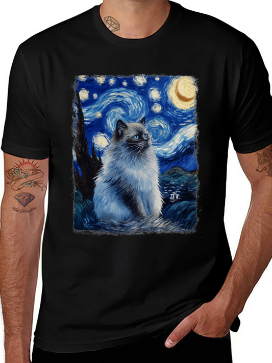 Starry Night Cat T-Shirt