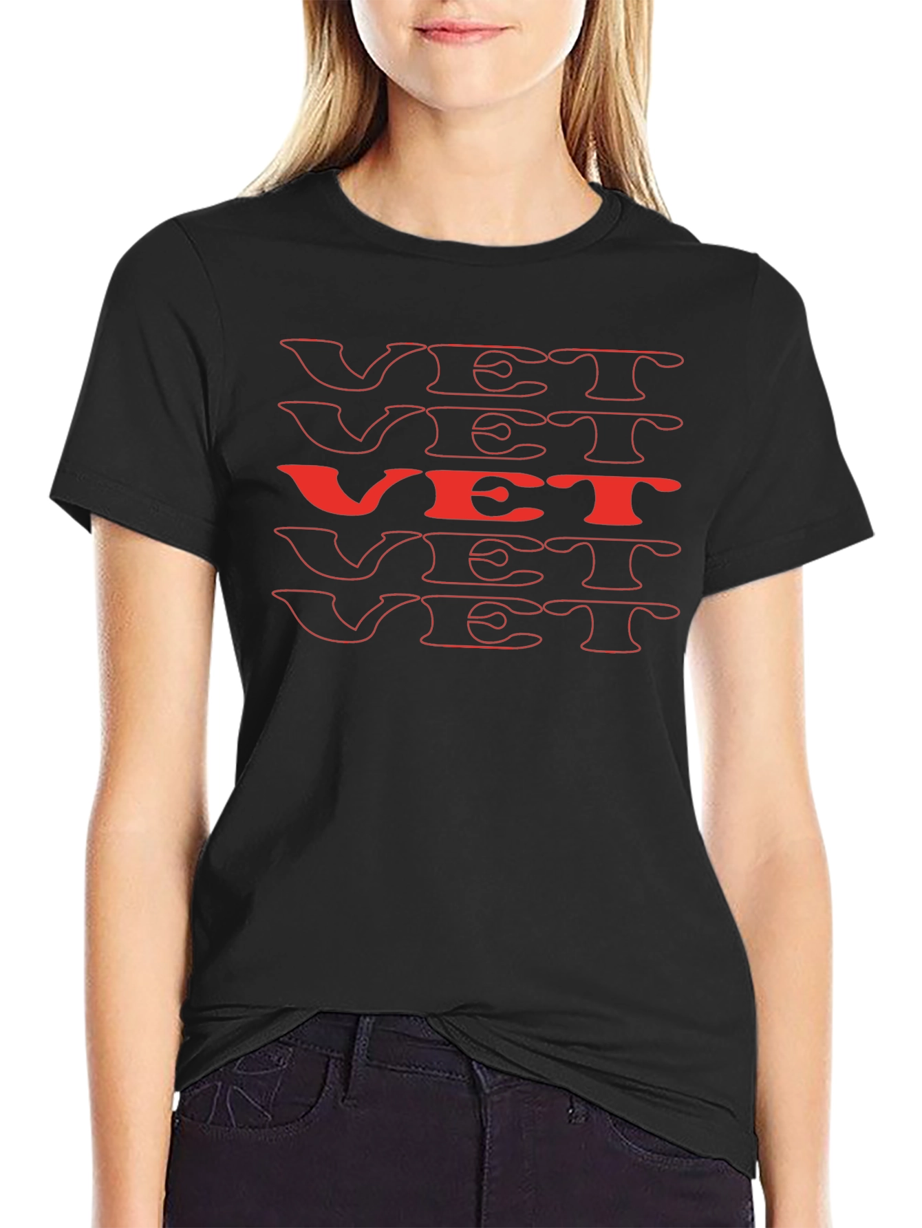 Retro VET Stacked Design T-Shirt