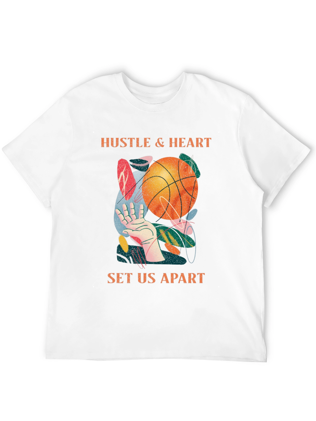 Hustle & Heart Basketball Graphic T-Shirt