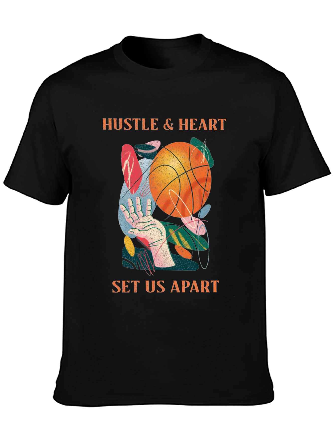 Hustle & Heart Basketball Graphic T-Shirt