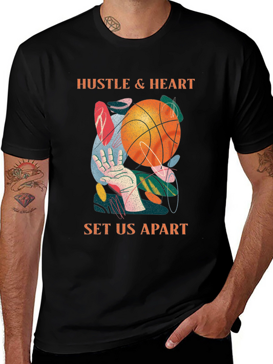Hustle & Heart Basketball Graphic T-Shirt