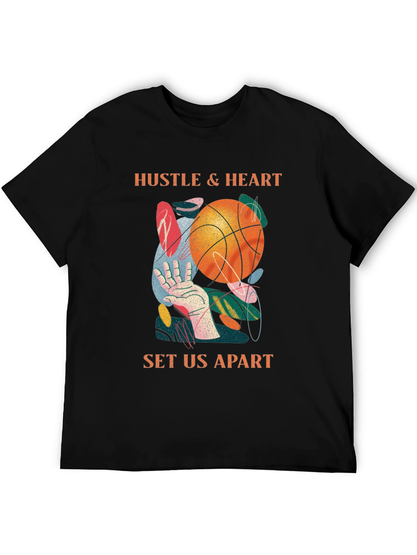 Hustle & Heart Basketball Graphic T-Shirt